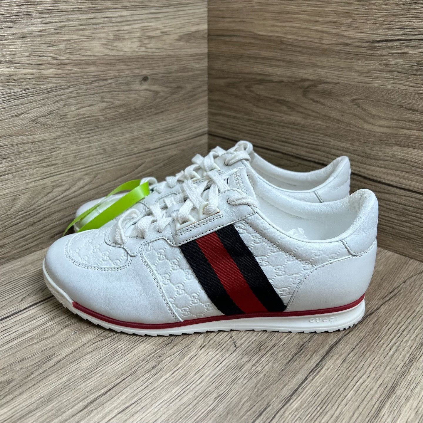 Gucci Gucci Striped White Lowtop Sneakers us_6 Women Size US 6 / IT 36 - 2 Thumbnail