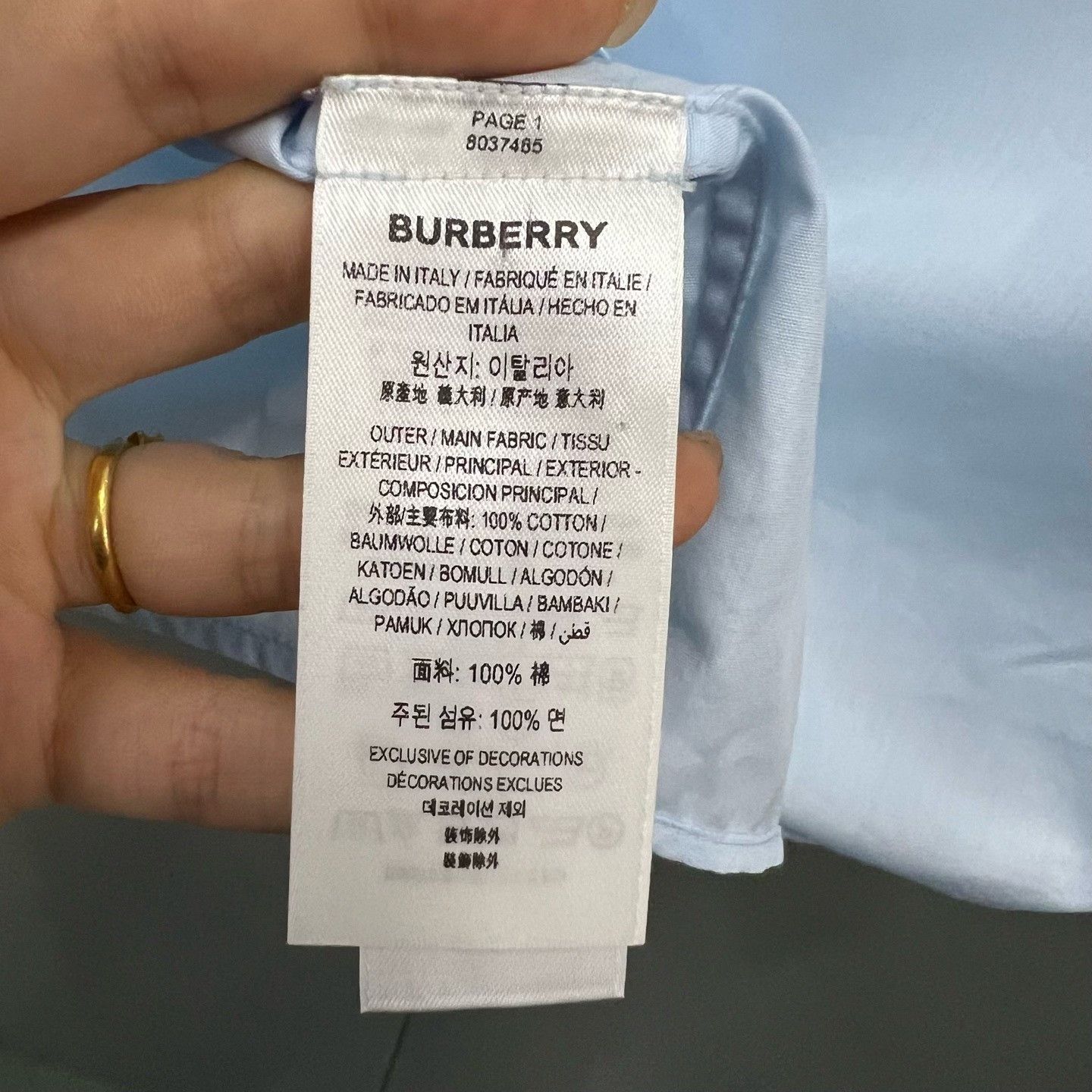 Burberry Burberry Embroidered Blue Shirt xxs Men Size US XXS / EU 40 - 3 Thumbnail