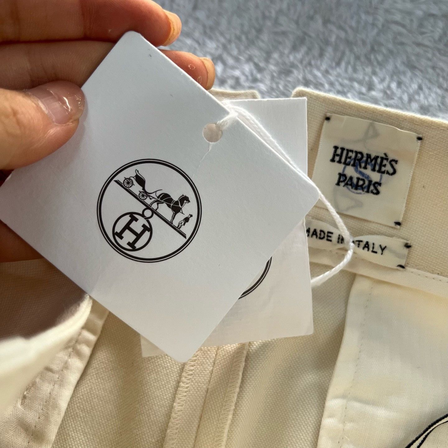 Hermes Hermes Wide-Leg White Pants 34 Women Size 34" / US 12 / IT 48 - 4 Thumbnail