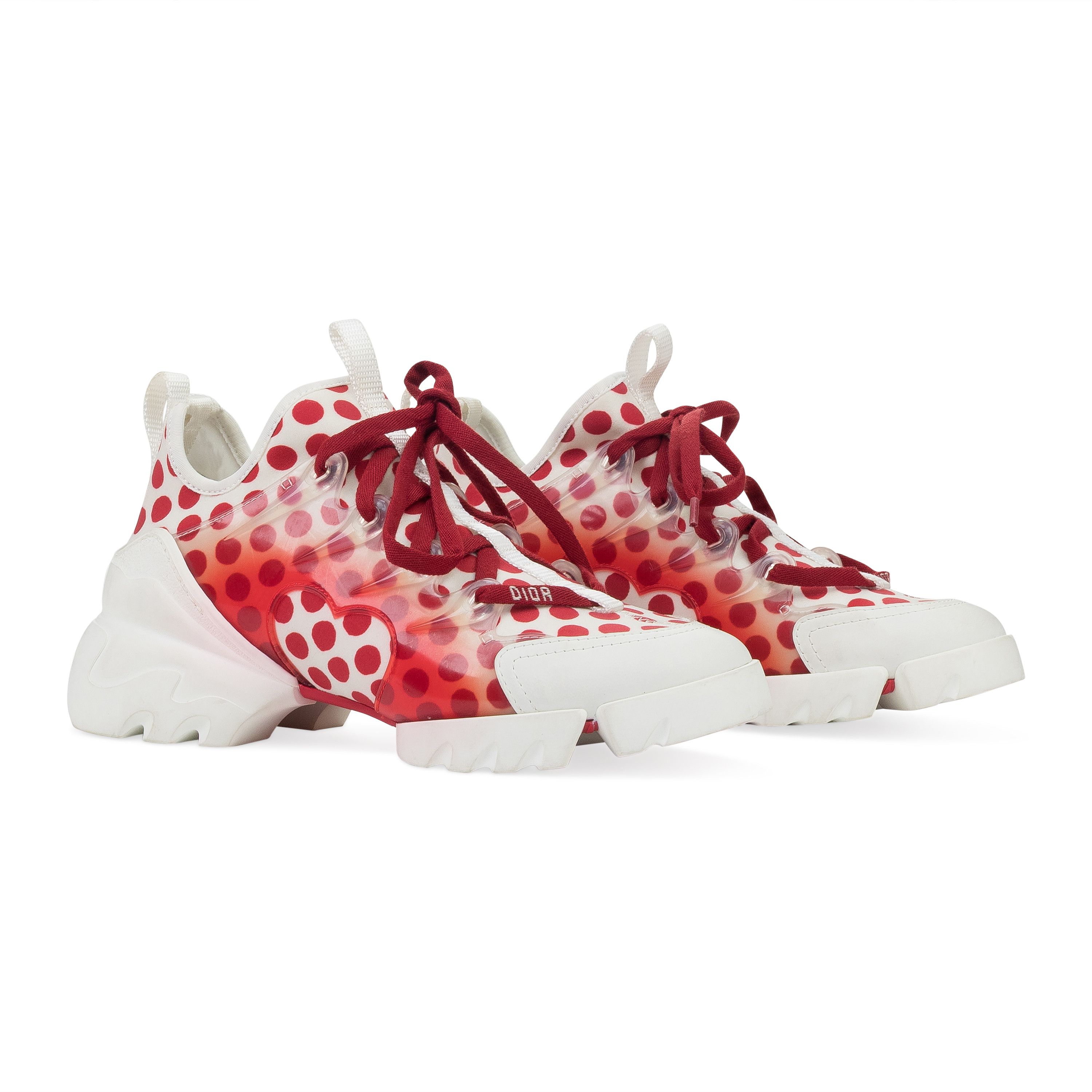 Dior Dior Red D-Connect Dioramour Lace Up Sneakers Size 34 Size US 4 / IT 34 - 5 Thumbnail