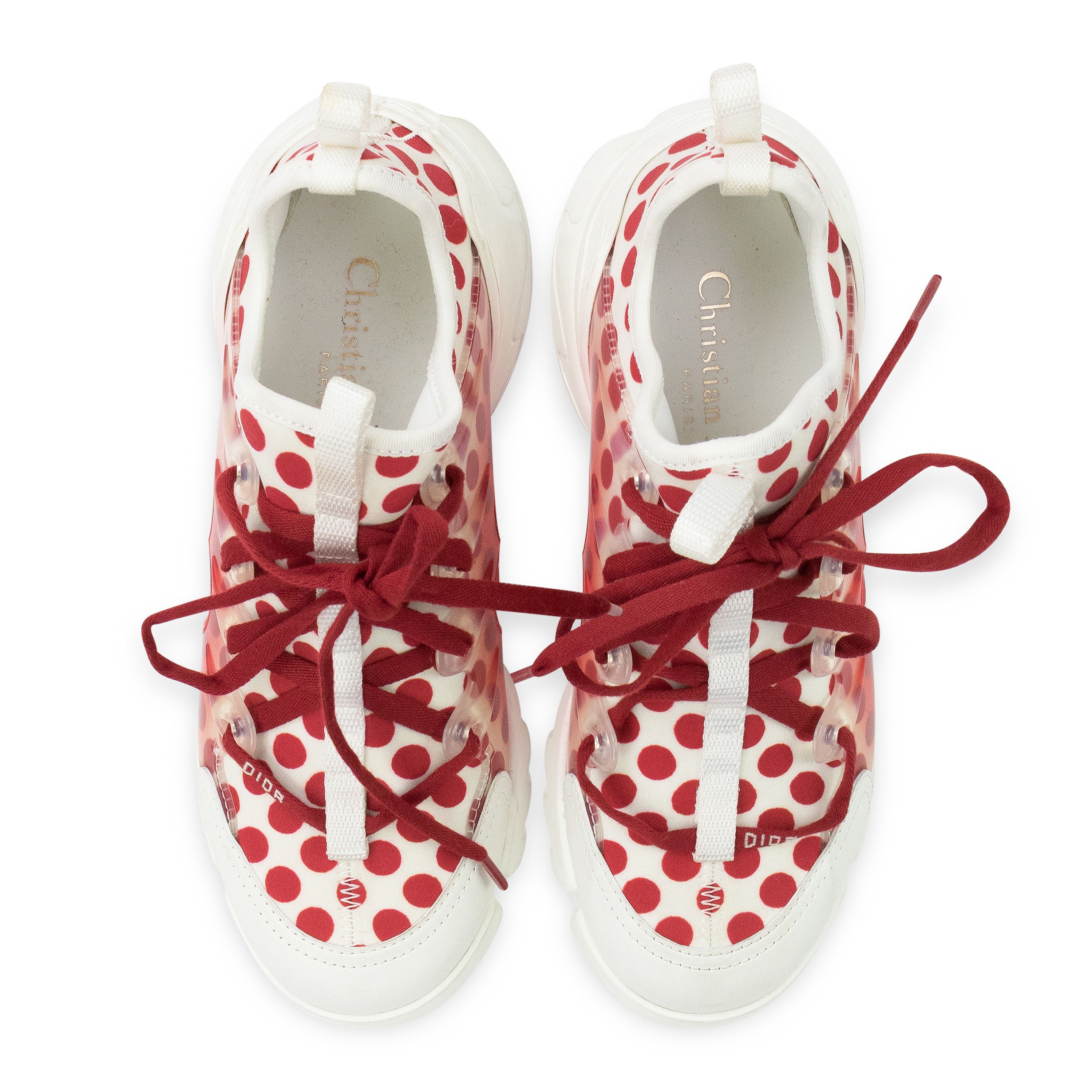 Dior Dior Red D-Connect Dioramour Lace Up Sneakers Size 34 Size US 4 / IT 34 - 4 Thumbnail