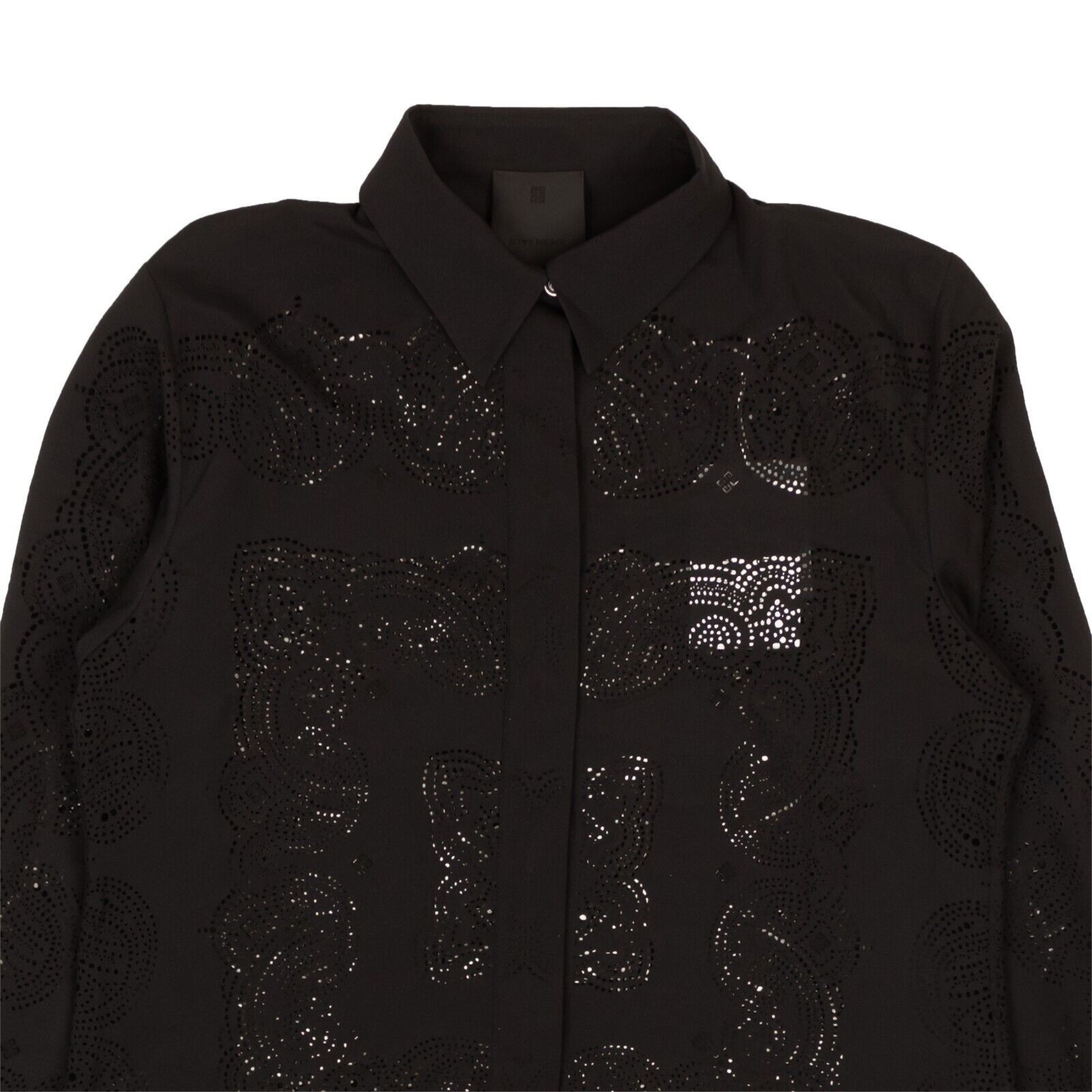 Givenchy Black Perforated Bandana Shirt Dress Size 4/40 Size S / US 4 / IT 40 - 2 Thumbnail