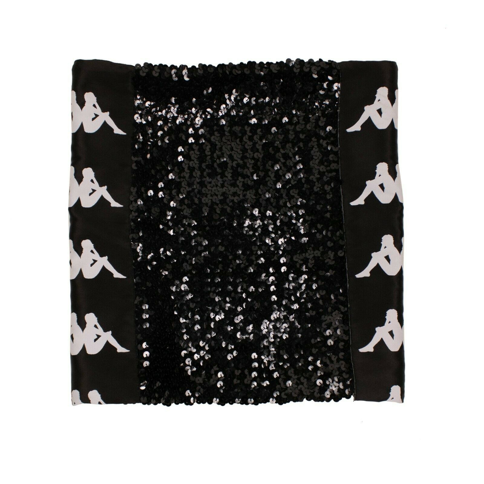 Faith Connexion × Kappa Black Sequin Logo Mini Skirt Size S Size 27" / US 4 / IT 40 - 6 Thumbnail