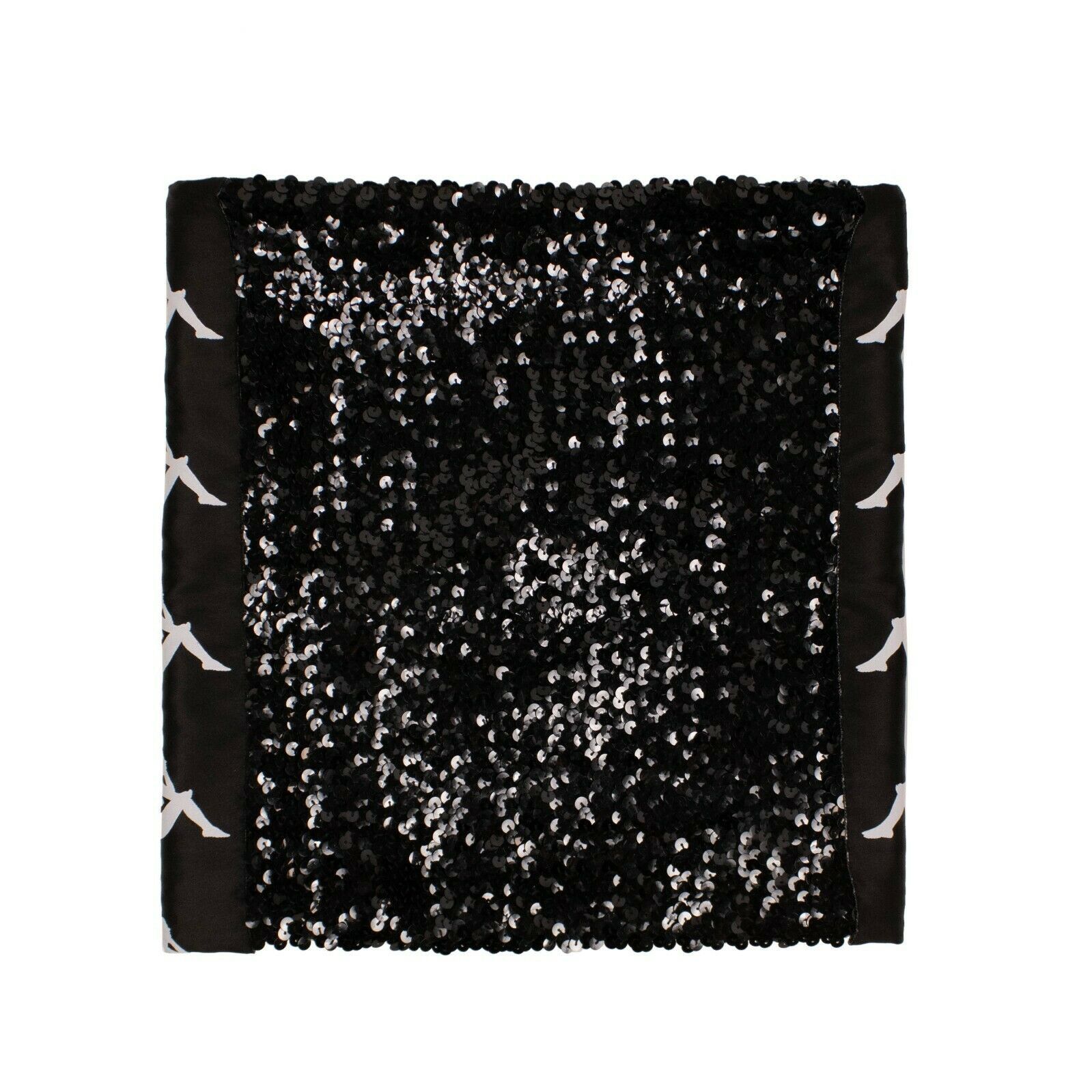 Faith Connexion × Kappa Black Sequin Logo Mini Skirt Size S Size 27" / US 4 / IT 40 - 5 Thumbnail