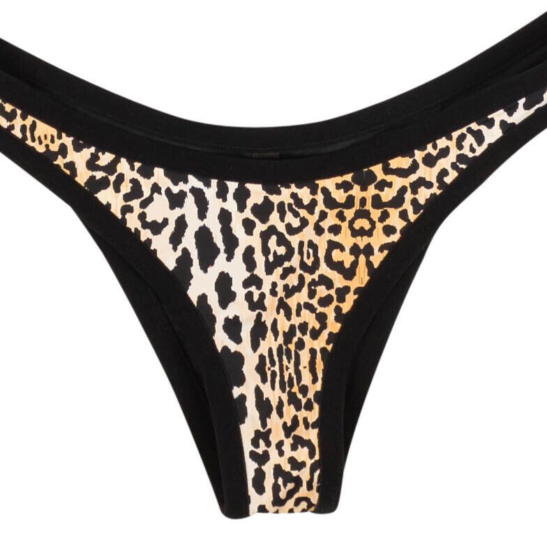Reina Olga Black & Orange Leopard Wilson Bikini Bottoms Size L Size ONE SIZE - 3 Thumbnail