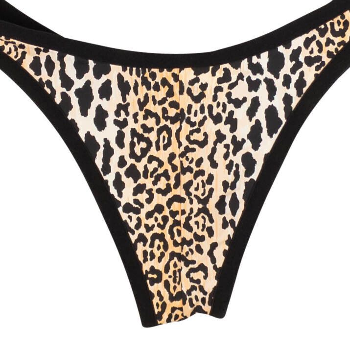 Reina Olga Black & Orange Leopard Wilson Bikini Bottoms Size L Size ONE SIZE - 5 Thumbnail