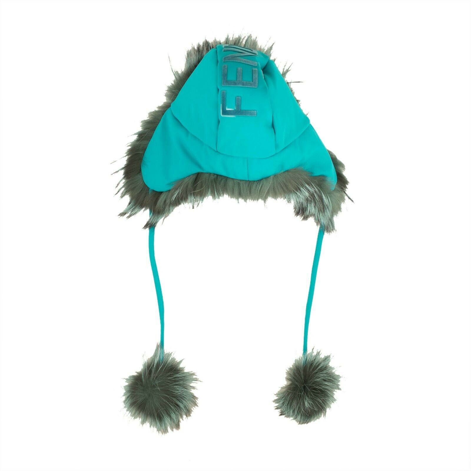 Fendi Blue Aviator Winter Fox Fur Hat Size S Size ONE SIZE - 4 Thumbnail