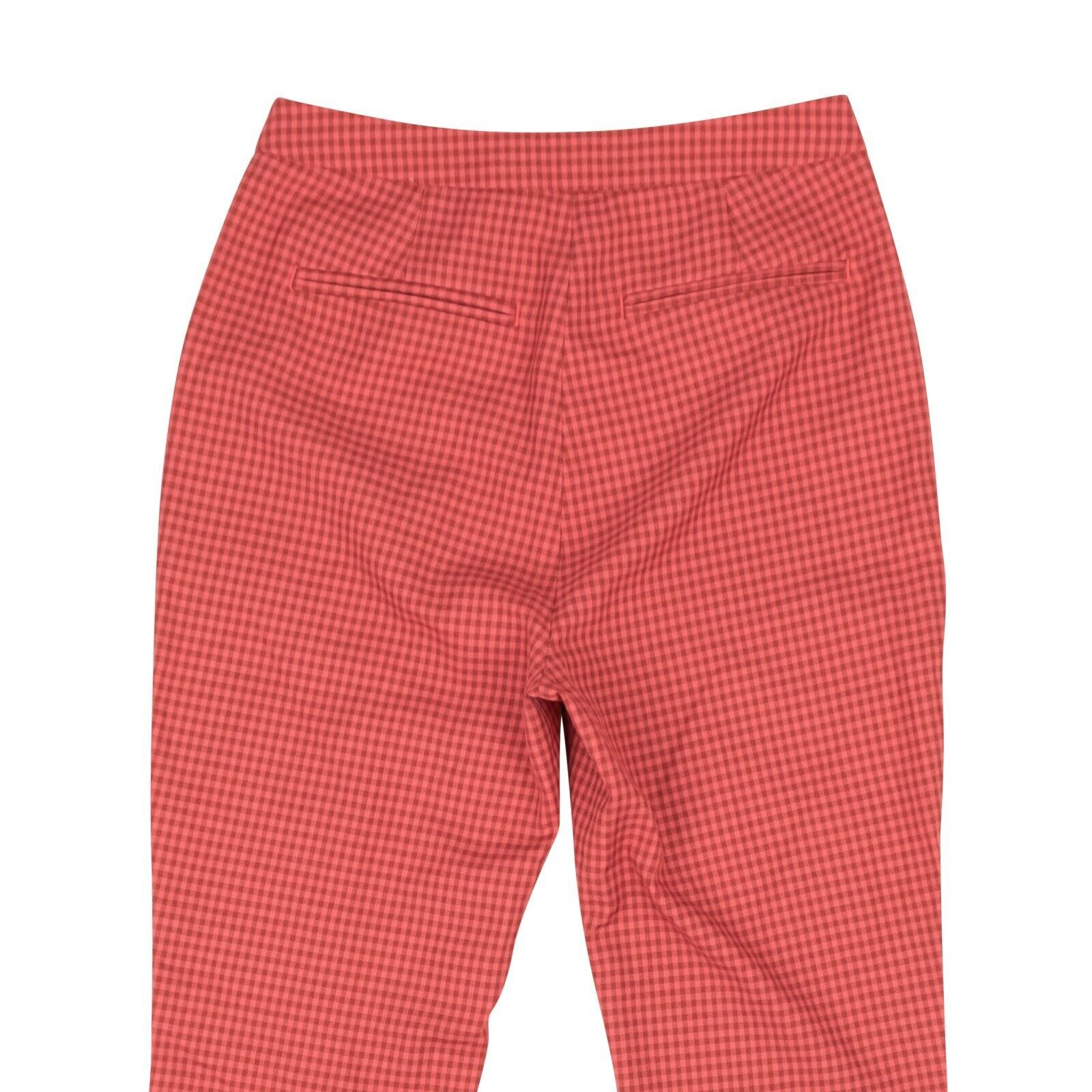 Opening Ceremony Rust Red Polyester Snap Front Gingham Pants Size 4/40 Size 27" / US 4 / IT 40 - 4 Thumbnail