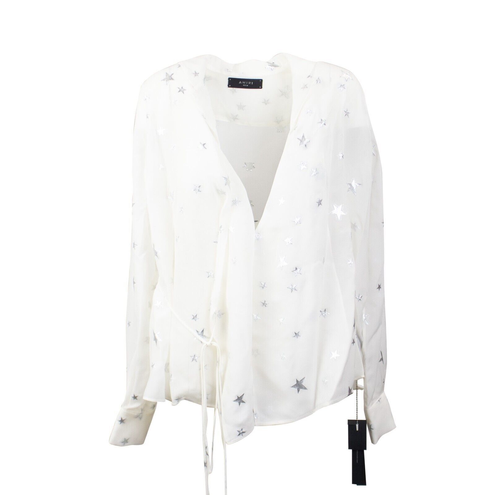 Amiri White Stars FIl Coupe Wrap Shirt Size 0/36 Size XS / US 0-2 / IT 36-38 - 2 Thumbnail