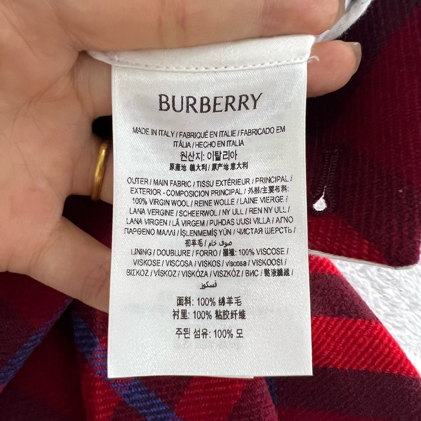 Burberry Burberry Wool Plaid Red Pants 32 Women Size 32" / US 10 / IT 46 - 4 Thumbnail