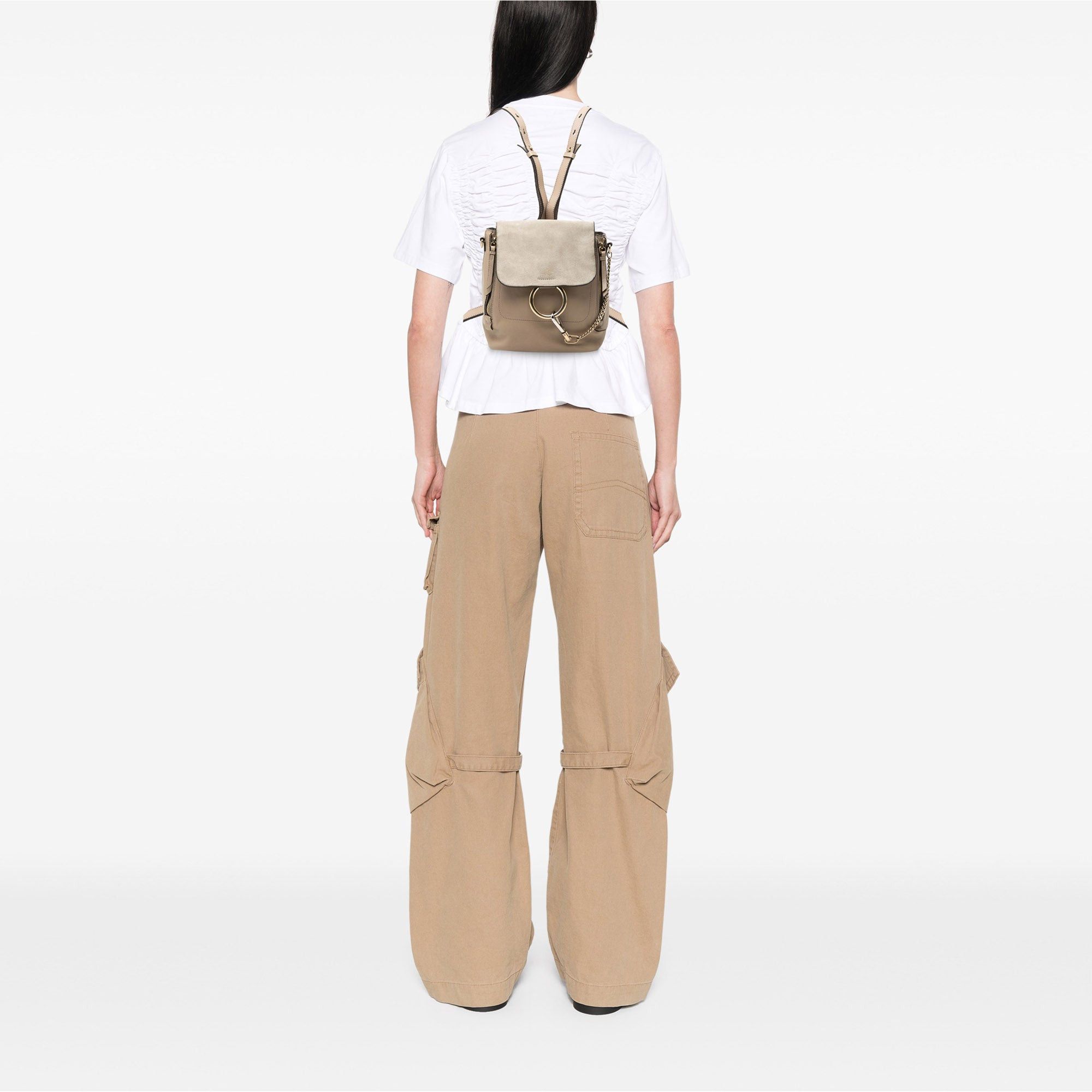 Chloe Small Calfskin and Suede Faye Backpack Size ONE SIZE - 7 Thumbnail