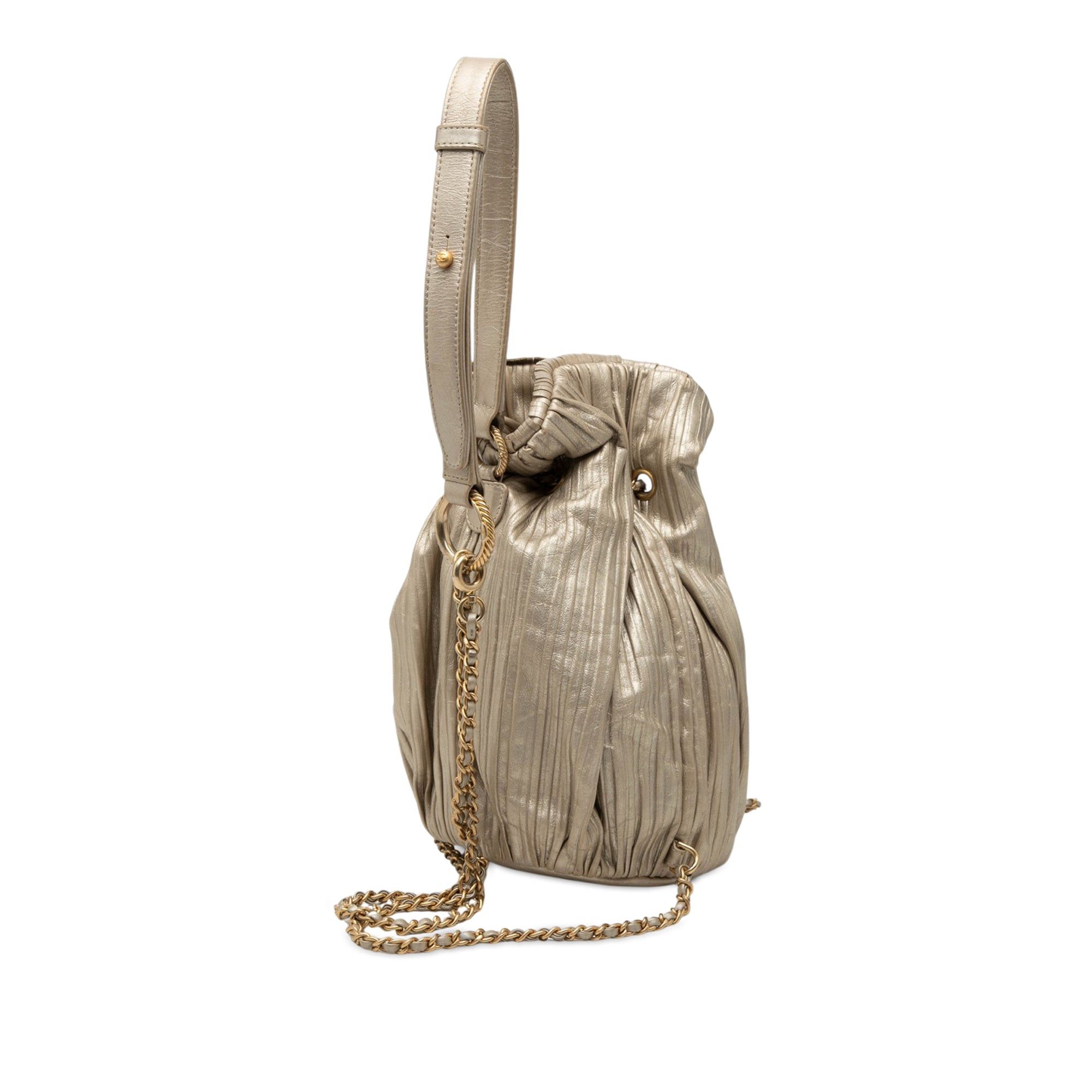 Chanel Small Metallic Calfskin Coco Pleats Drawstring Backpack Size ONE SIZE - 2 Thumbnail