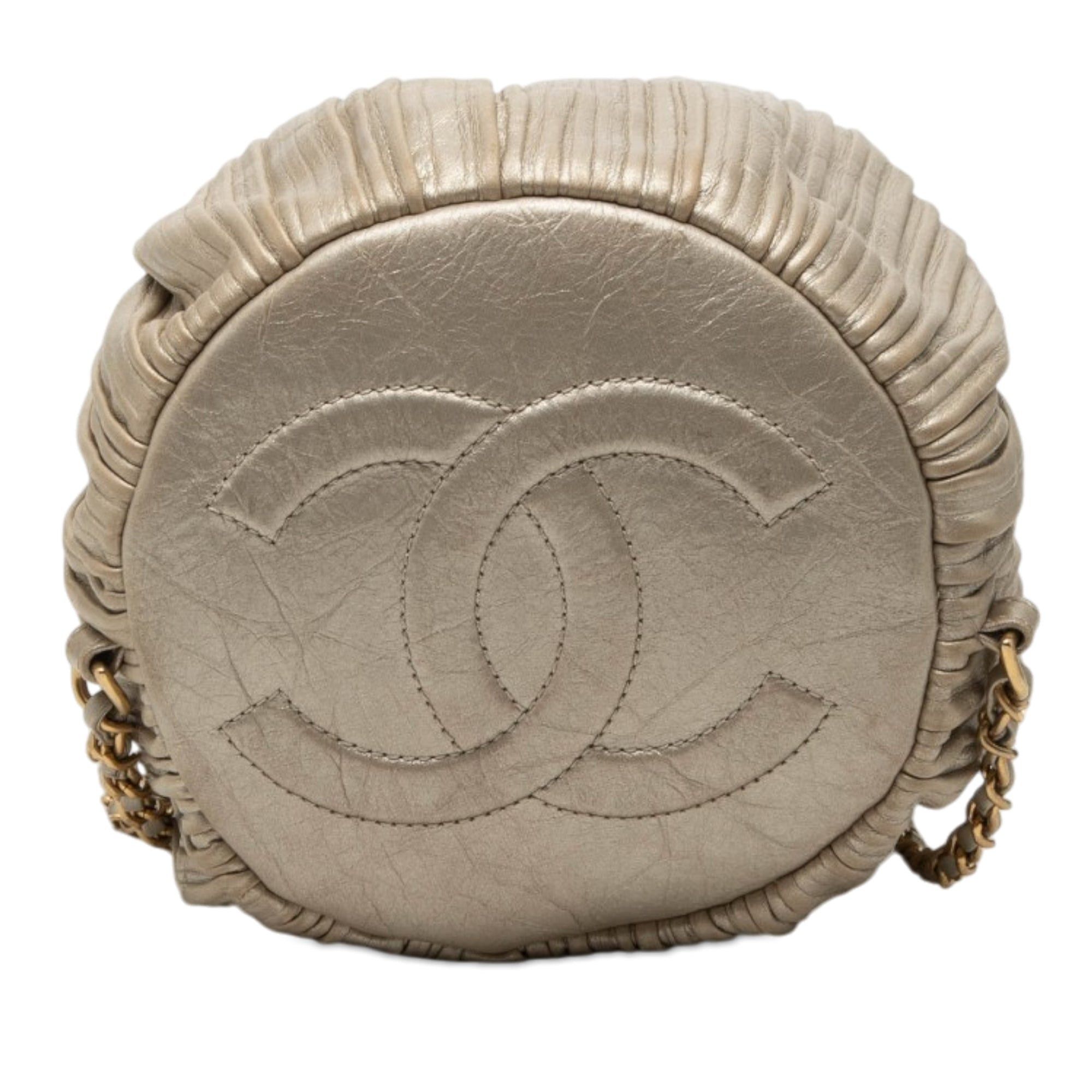 Chanel Small Metallic Calfskin Coco Pleats Drawstring Backpack Size ONE SIZE - 3 Thumbnail