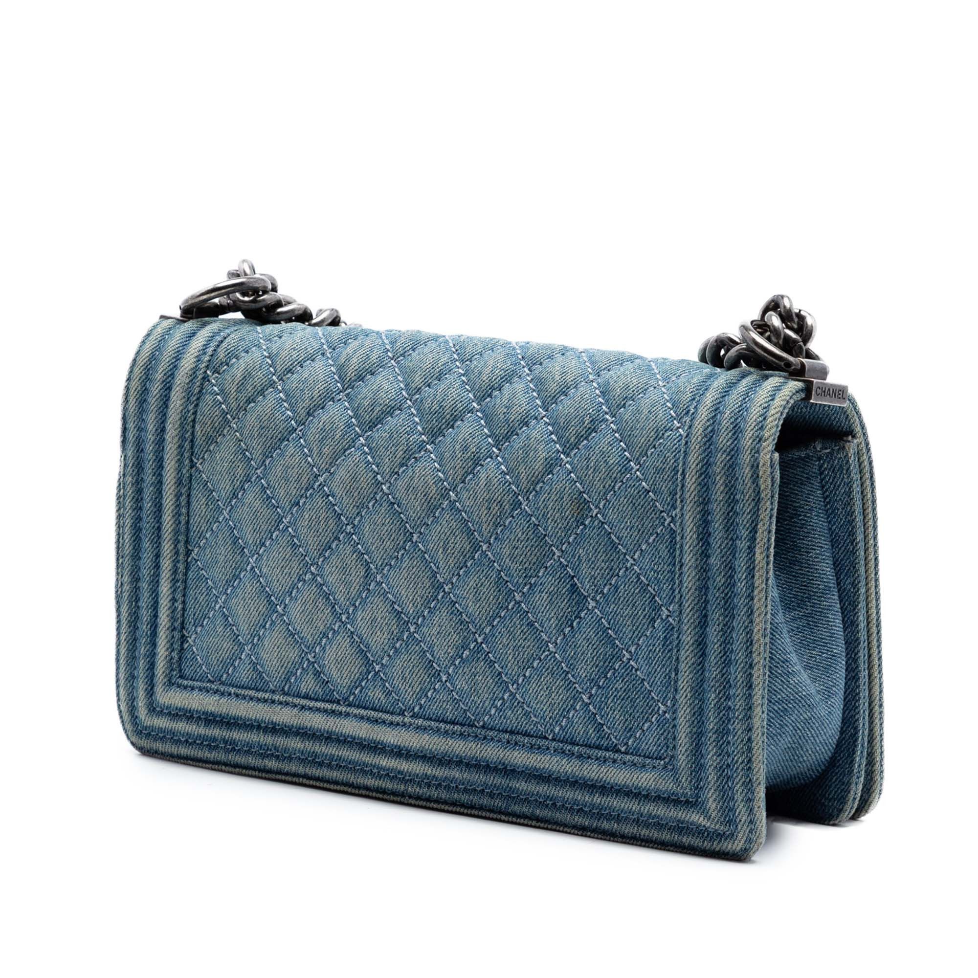 Chanel Old Medium Quilted Denim Boy Flap Size ONE SIZE - 2 Thumbnail