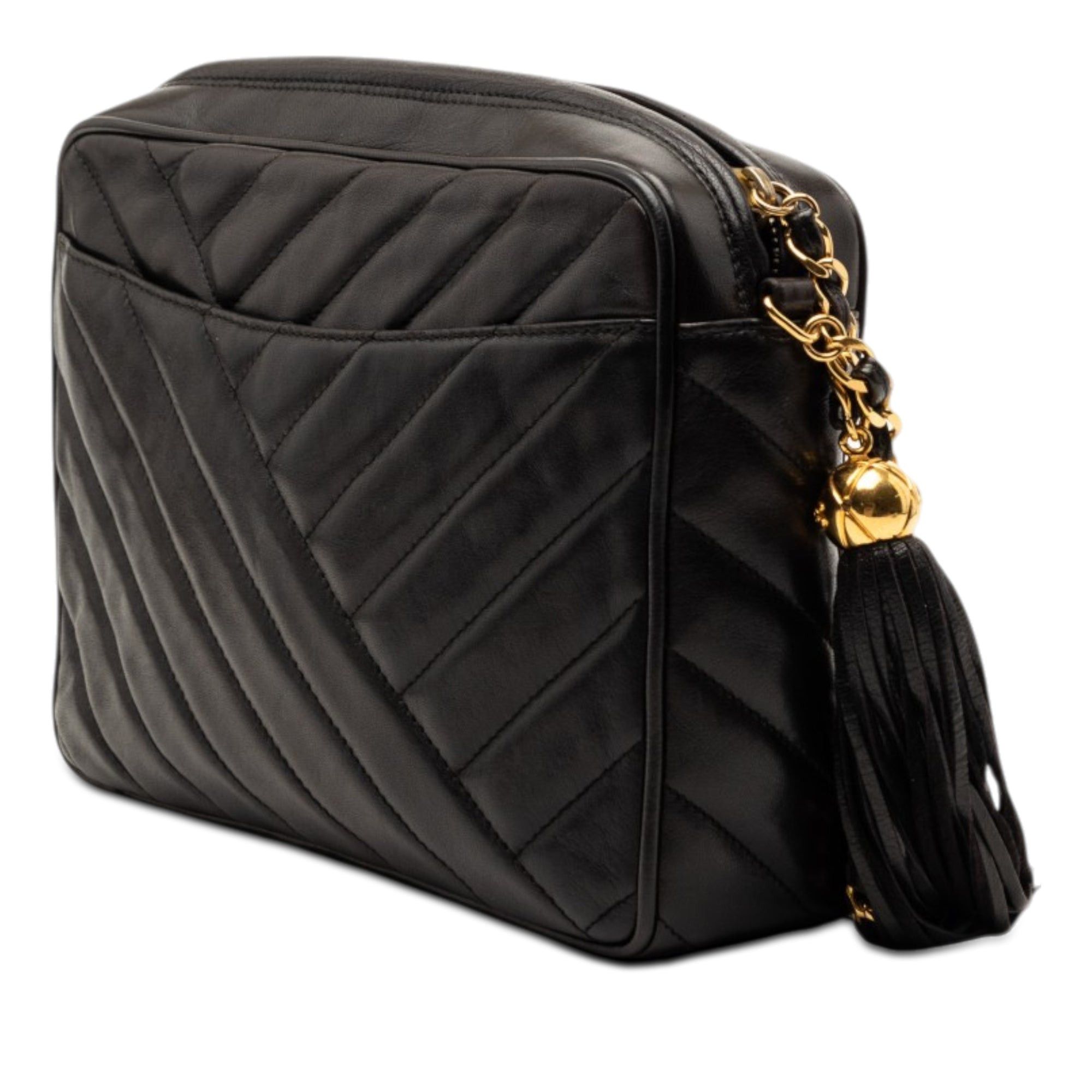 Chanel CC Diagonal Quilted Lambskin Tassel Camera Bag Size ONE SIZE - 2 Thumbnail