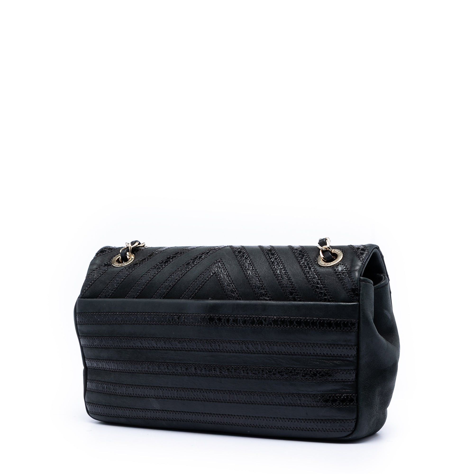 Chanel Chevron Python Embossed Calfskin and Suede Single Flap Size ONE SIZE - 2 Thumbnail