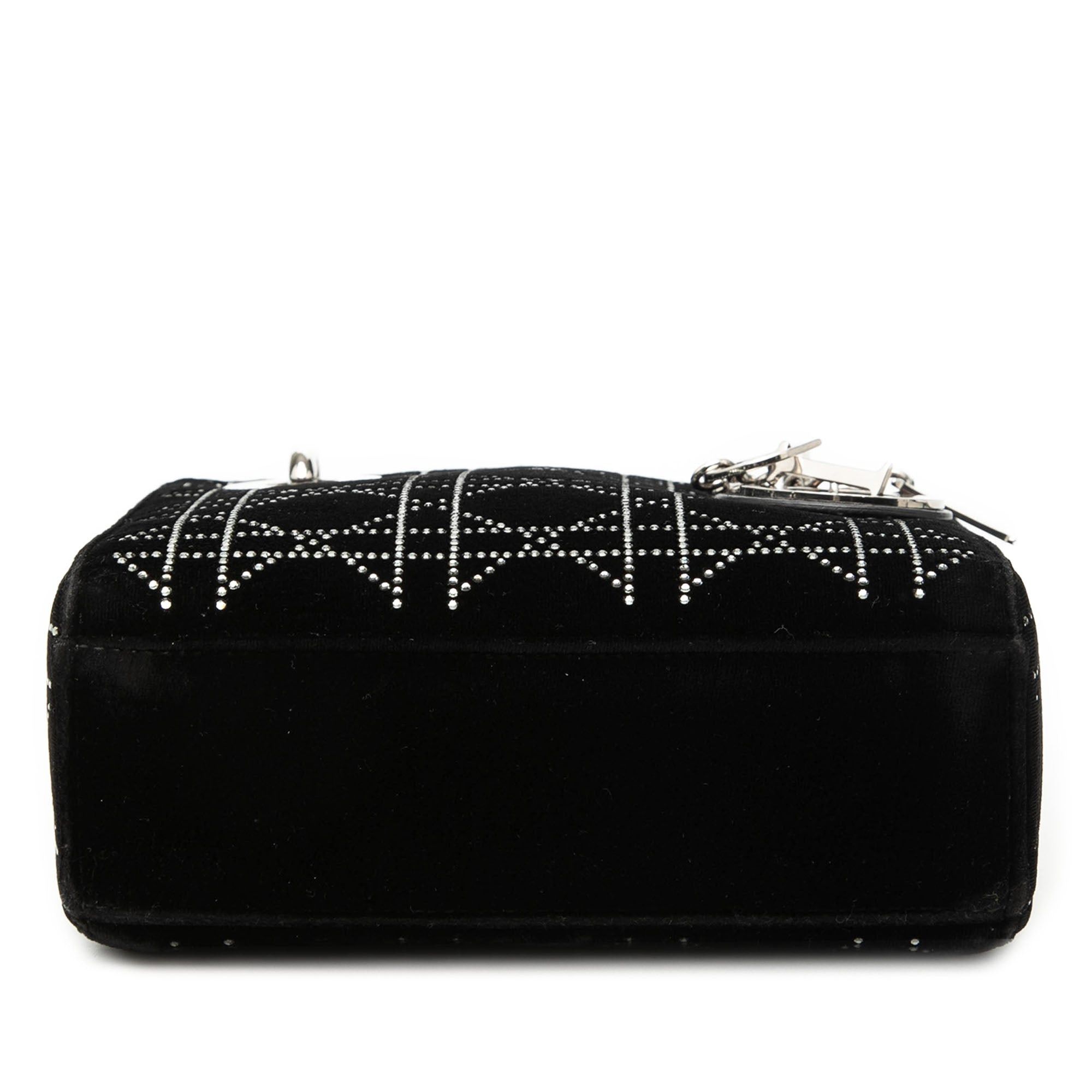 Dior Mini Velvet Cannage Strass Embellished Lady Dior Size ONE SIZE - 3 Thumbnail