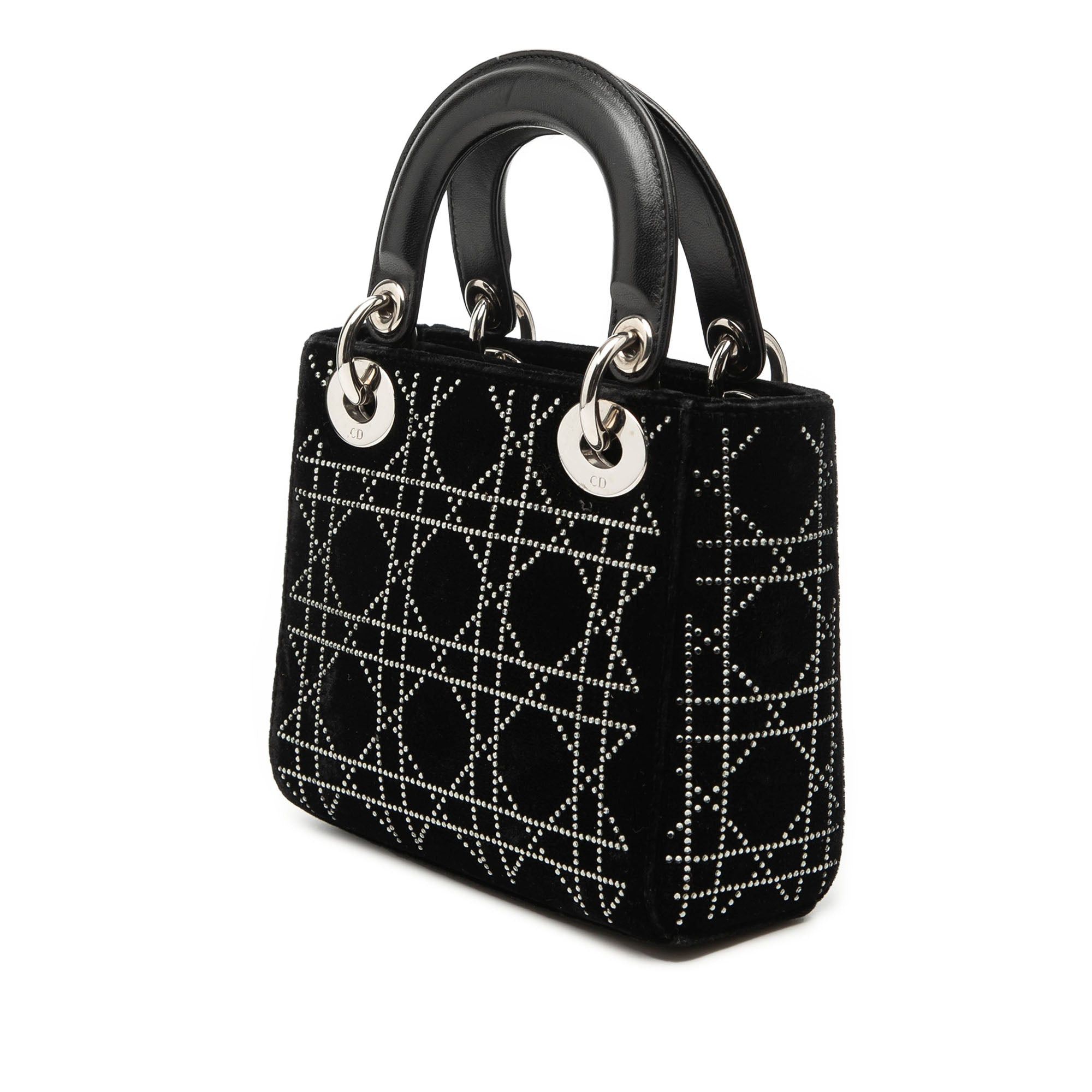 Dior Mini Velvet Cannage Strass Embellished Lady Dior Size ONE SIZE - 2 Thumbnail