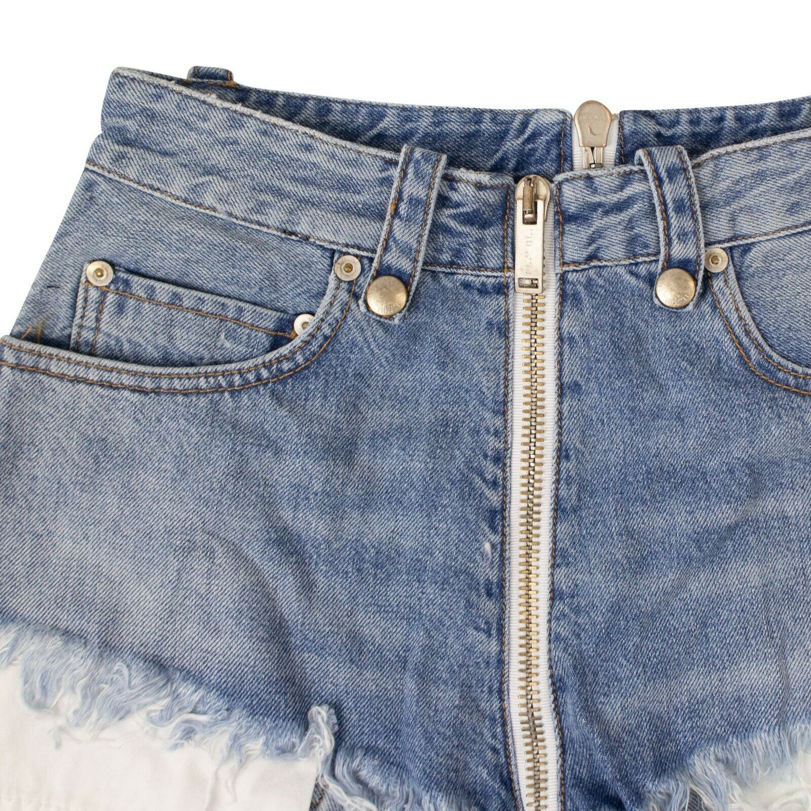 Unravel Project Denim Zipped Shorts Size 24 Size 24" / US 00 / IT 34 - 2 Thumbnail