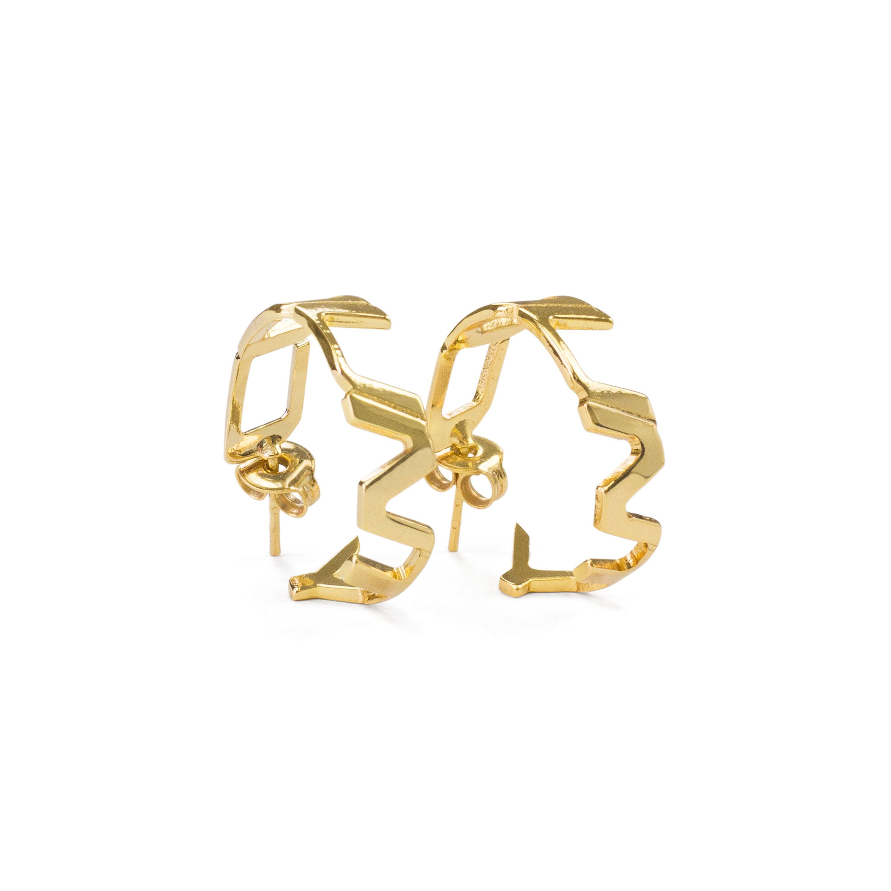 Marcelo Burlon Gold Round County Hoop Earrings Size OS Size ONE SIZE - 3 Thumbnail