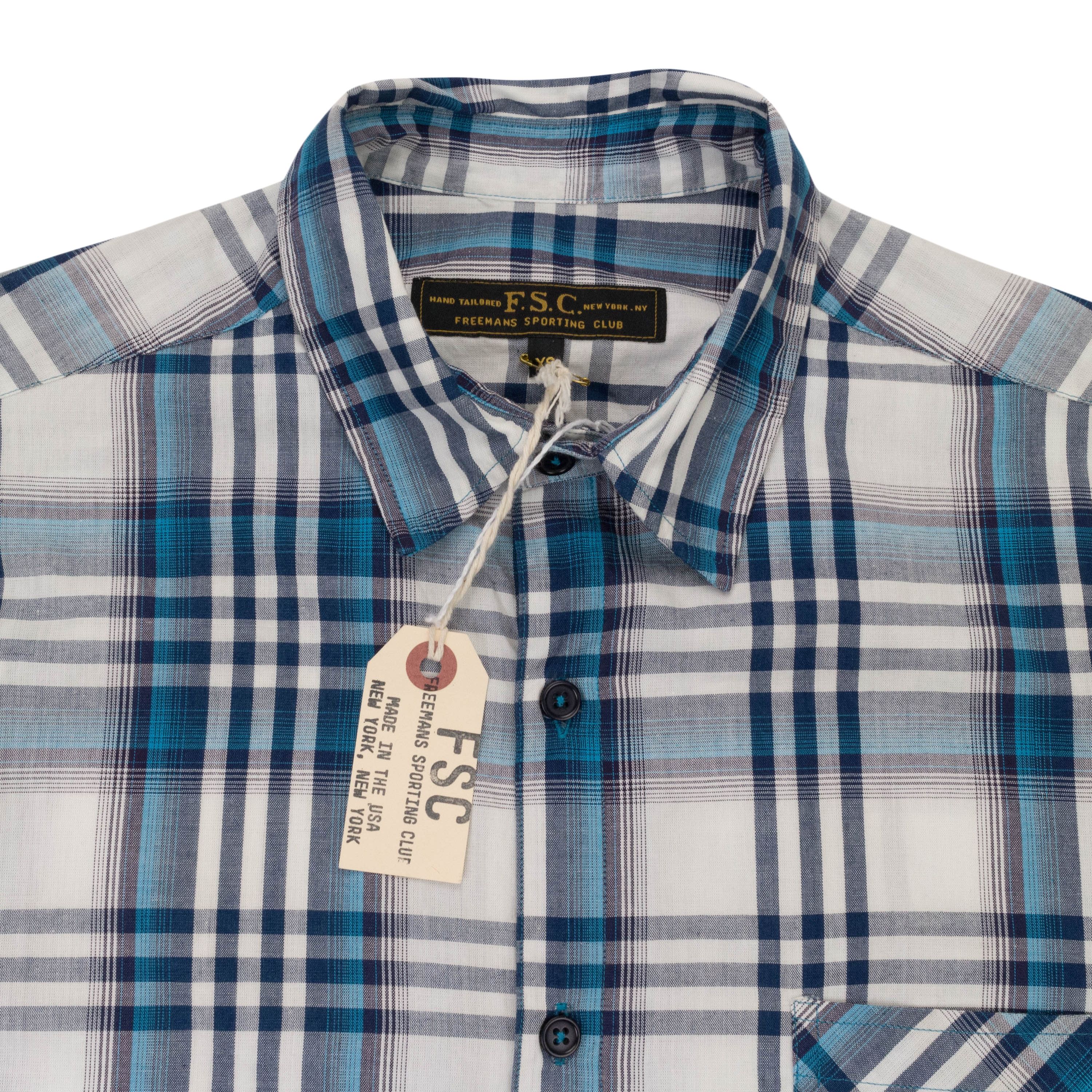 Freemans Sporting Club Blue Plaid Cotton Short Sleeve Shirt Size L Size US L / EU 52-54 / 3 - 3 Thumbnail