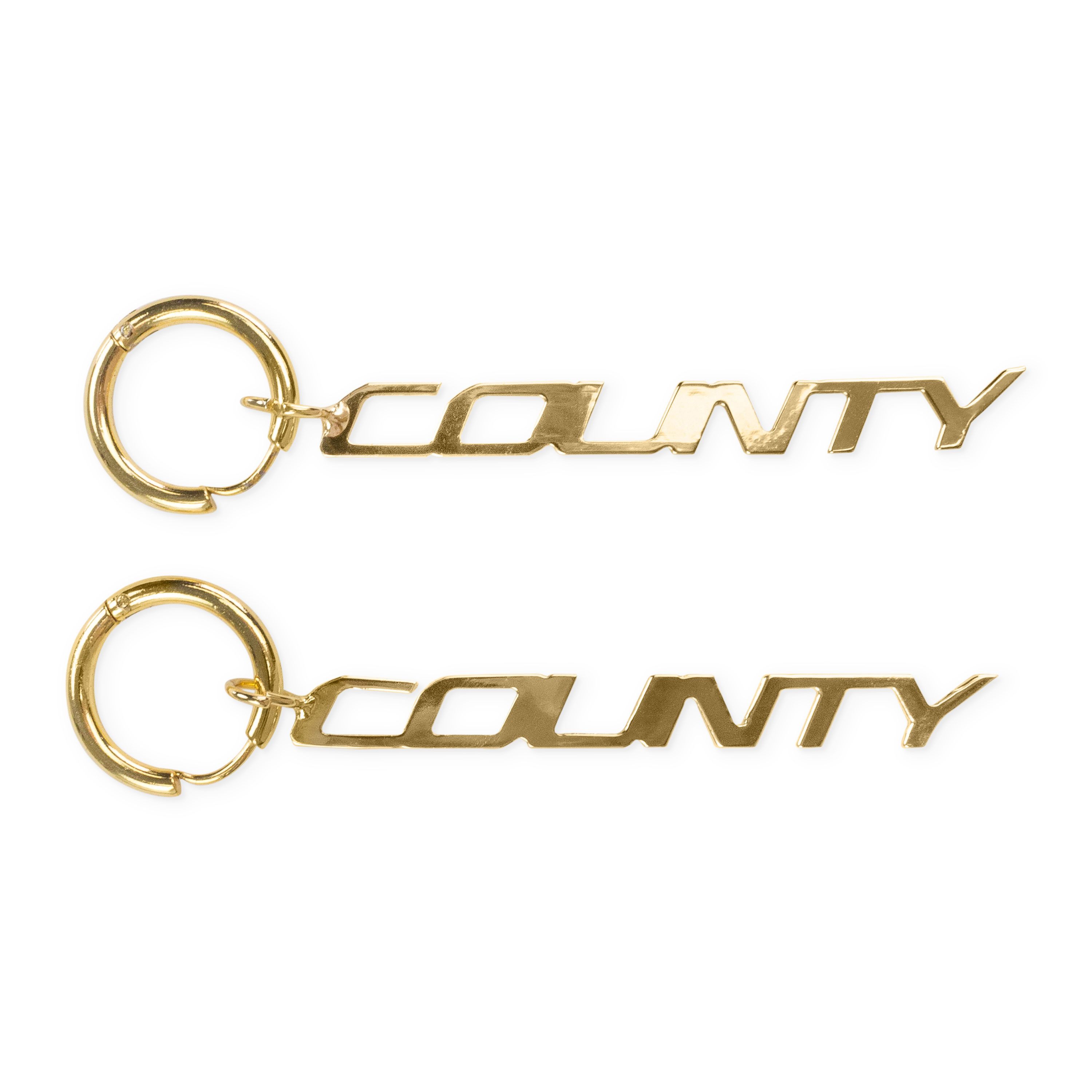 Marcelo Burlon Gold County Pendant Earrings Size OS Size ONE SIZE - 4 Thumbnail