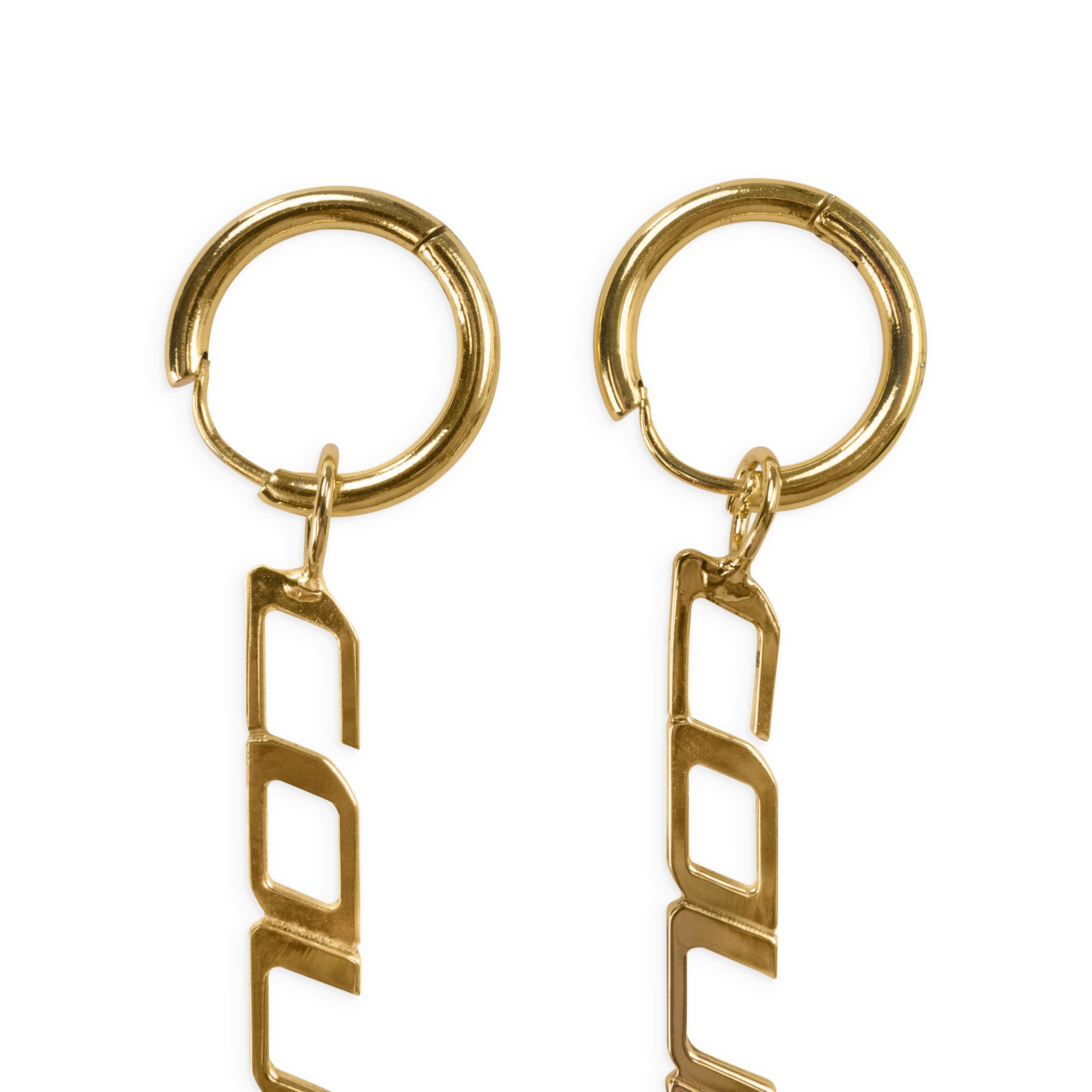 Marcelo Burlon Gold County Pendant Earrings Size OS Size ONE SIZE - 2 Thumbnail