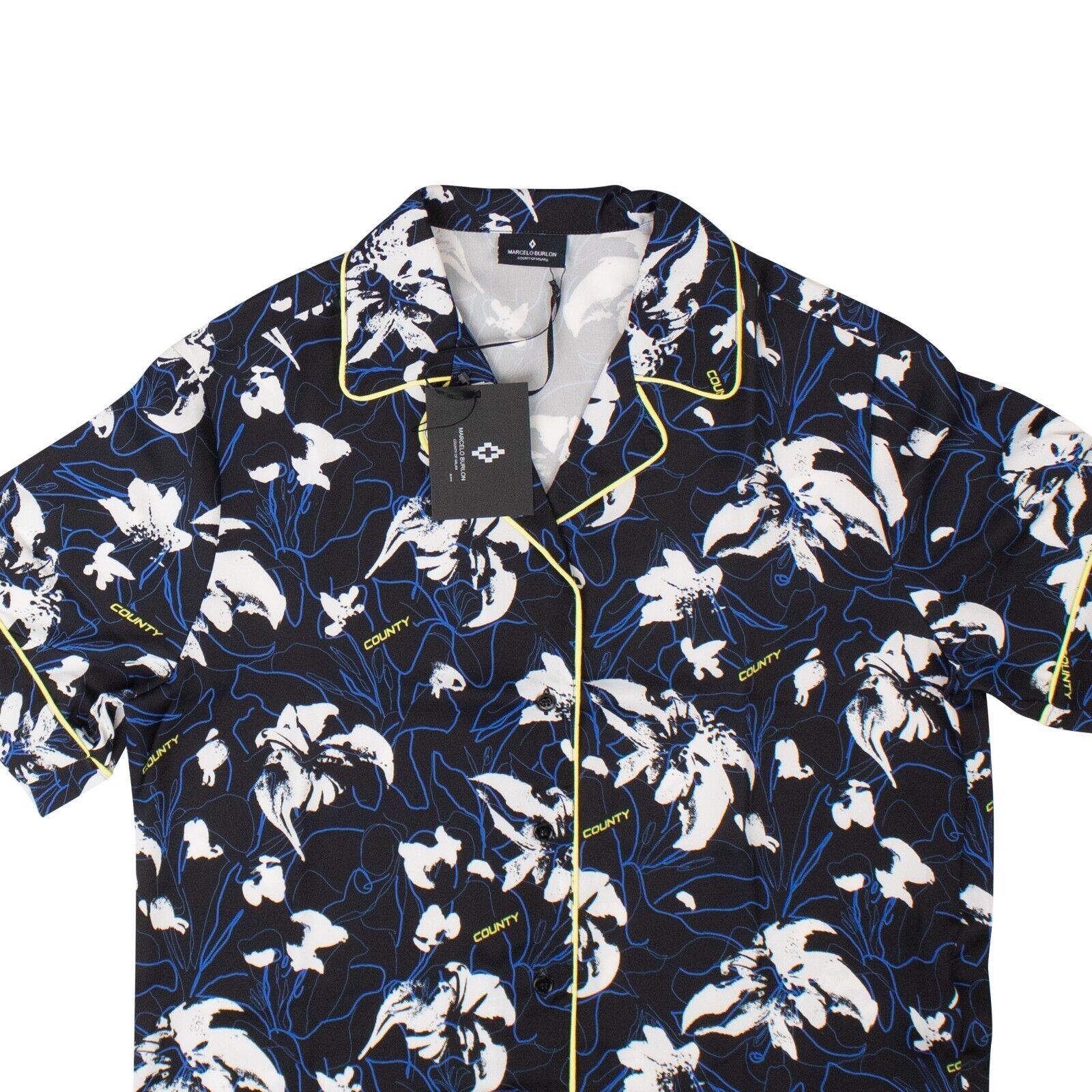 Marcelo Burlon Black & White County Flowers Hawii Shirt Size XXS Size XXS / US 00 / IT 34 - 2 Thumbnail