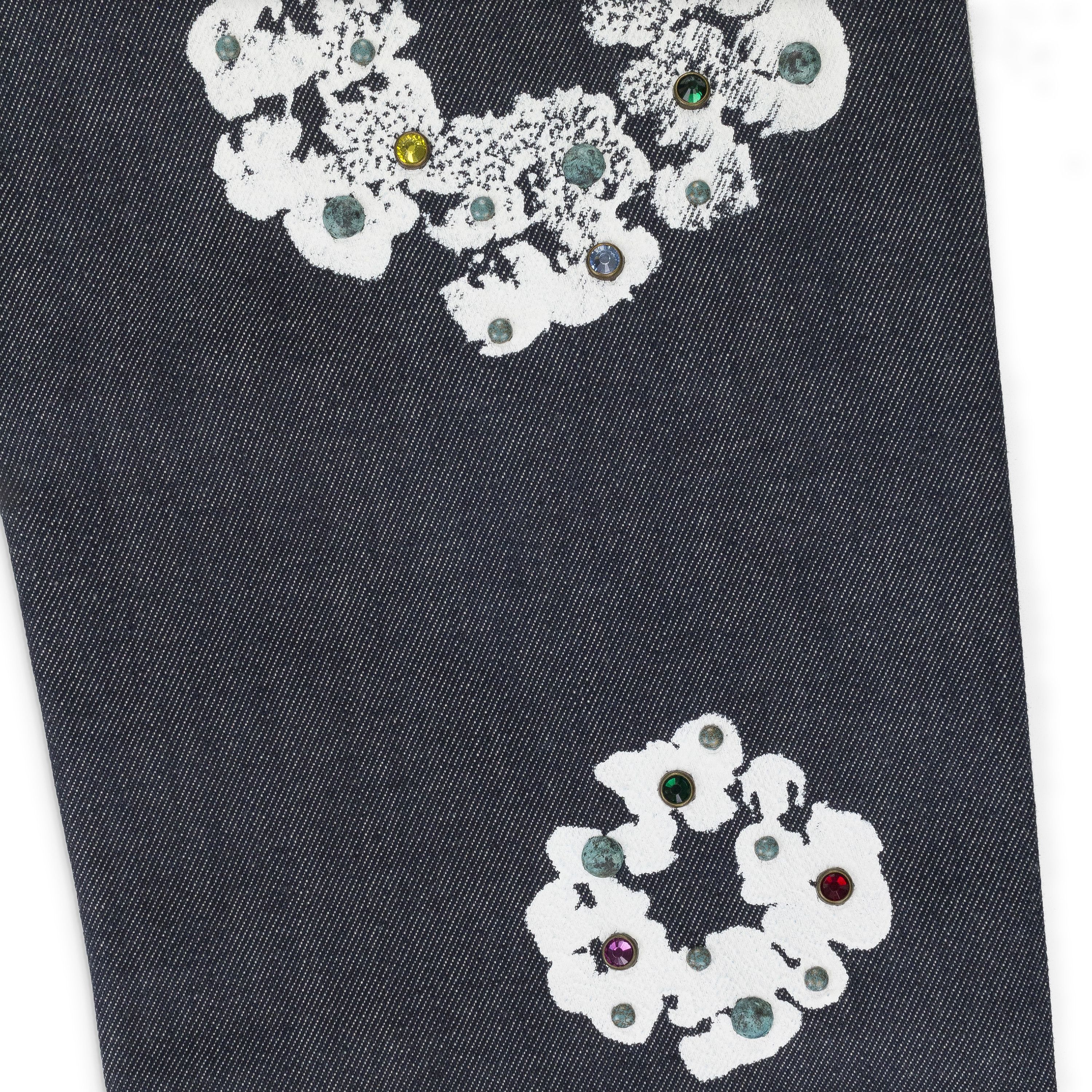 DENIM TEARS Indigo Rhinestone Cotton Wreath Jeans Size 29 Size US 29 - 5 Thumbnail