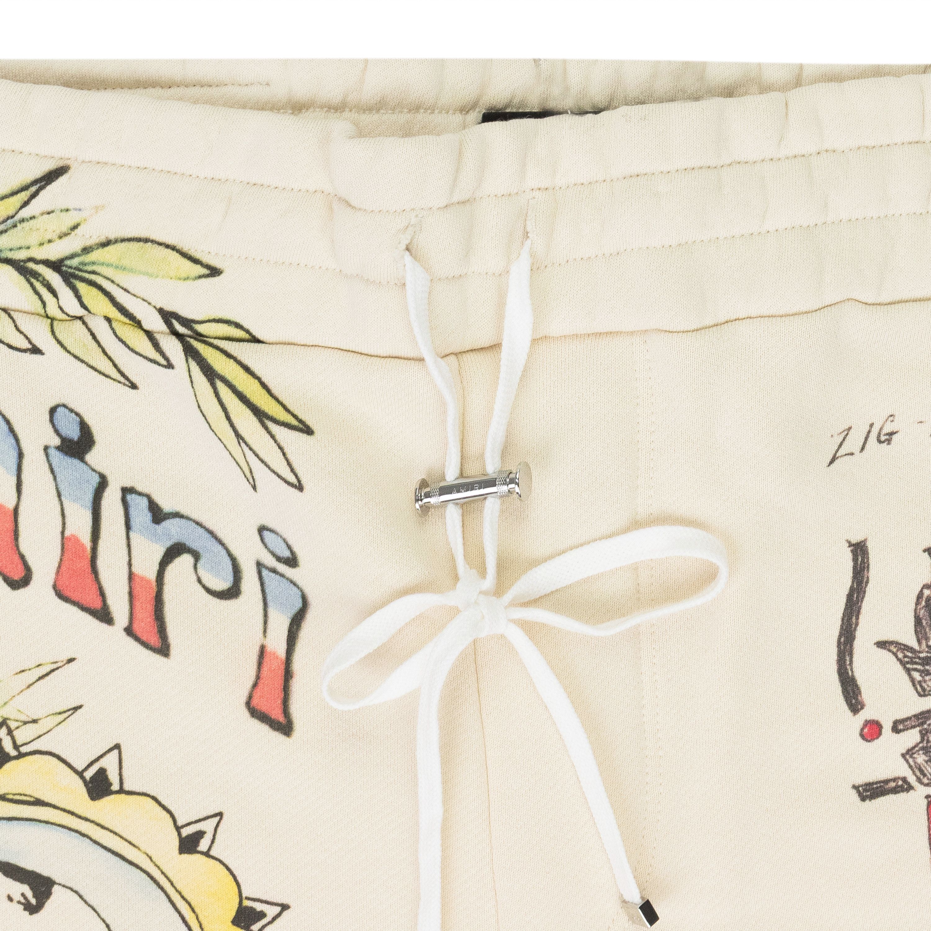 Amiri Amiri Almond Zig Zag Sketch Sweatshorts SIZE M Size US 32 / EU 48 - 3 Thumbnail