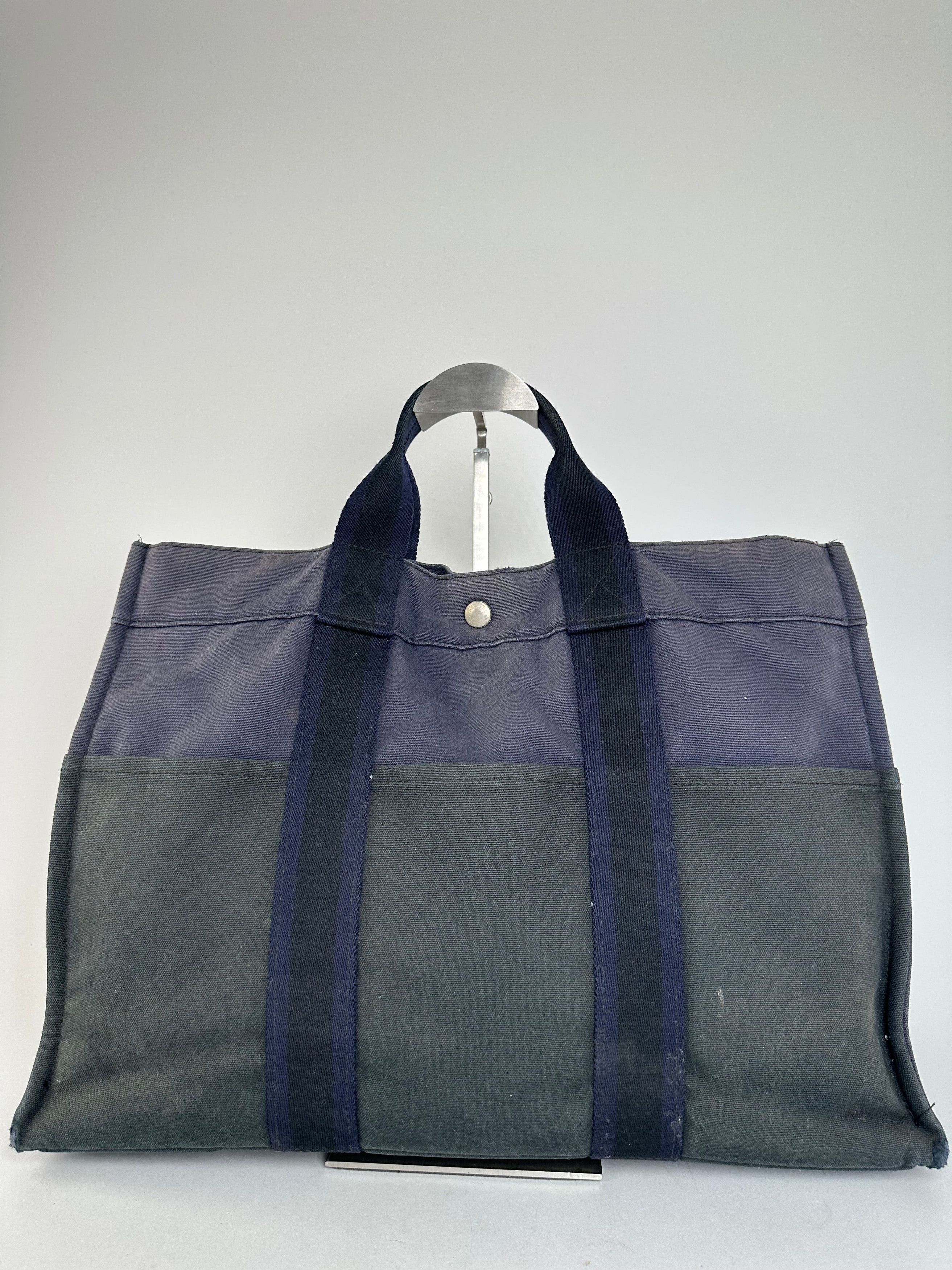 Other Vintage Hermès Fourre Tout MM Canvas Tote Bag Black Navy Size ONE SIZE - 12 Thumbnail