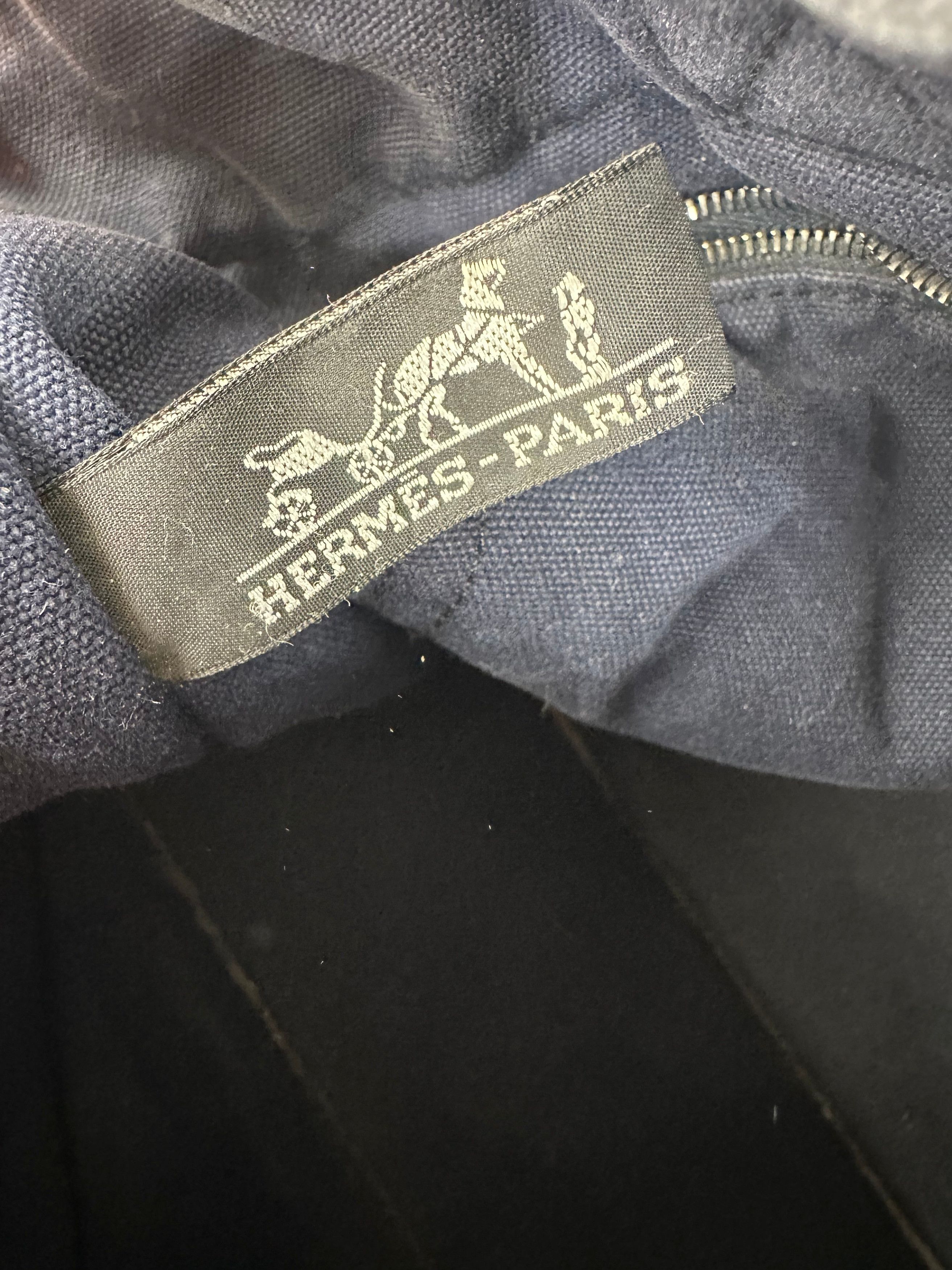 Other Vintage Hermès Fourre Tout MM Canvas Tote Bag Black Navy Size ONE SIZE - 9 Thumbnail