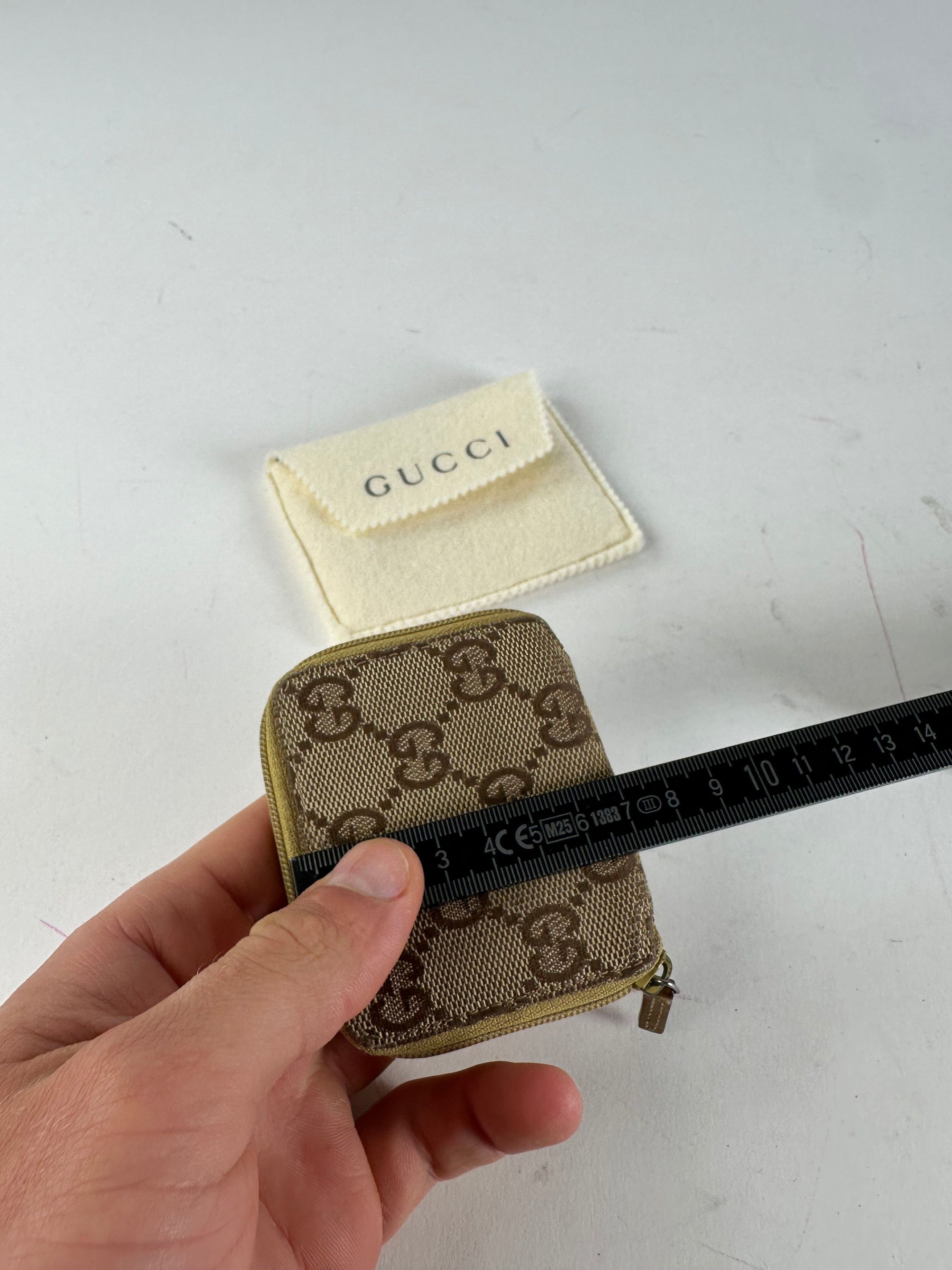 Gucci Vintage GG Monogram Canvas Leather Zip Purse Beige Brown Size ONE SIZE - 7 Thumbnail