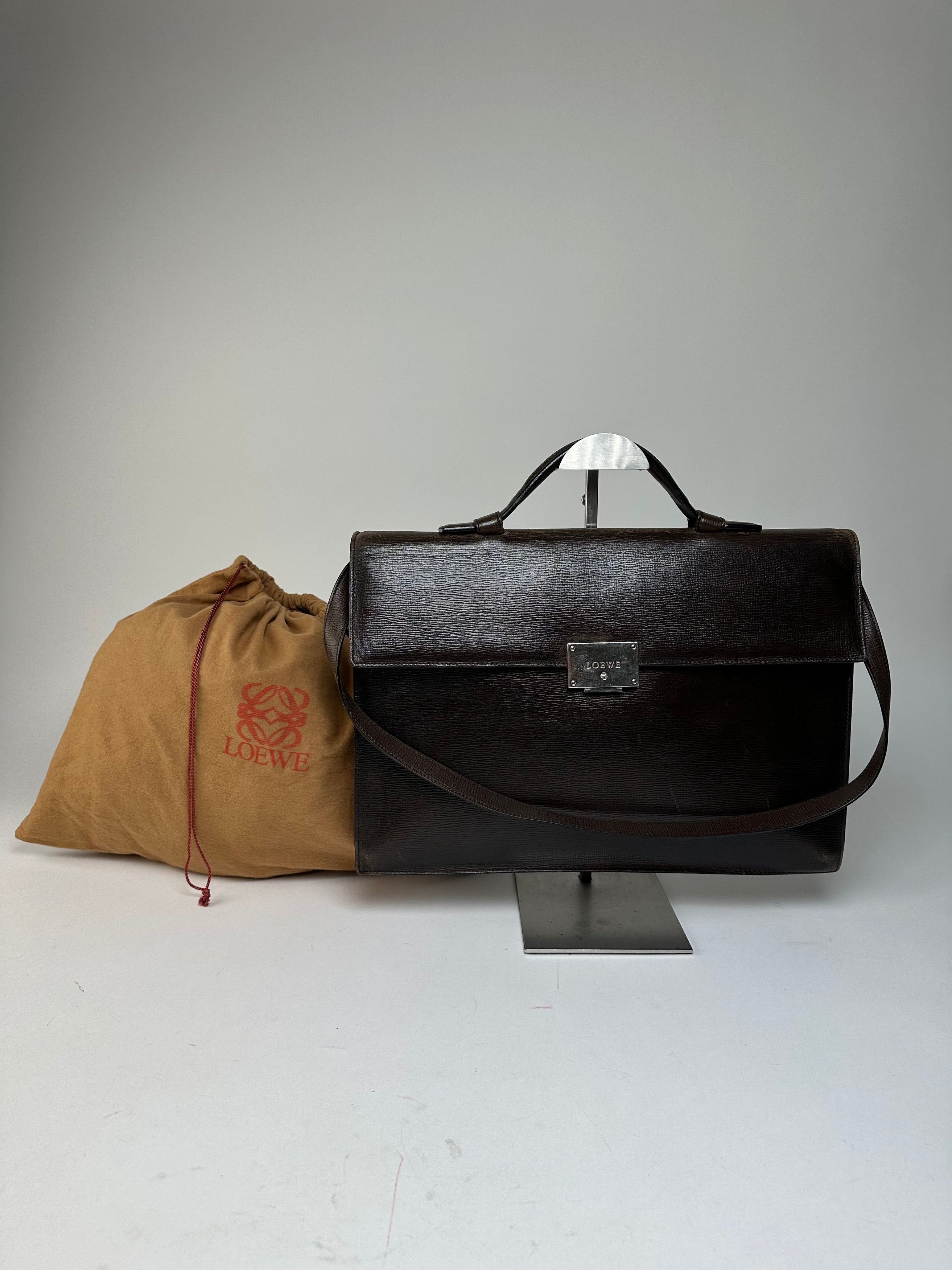 Loewe Vintage Madrid Leather 2Way Briefcase Dark Brown Size ONE SIZE - 13 Thumbnail