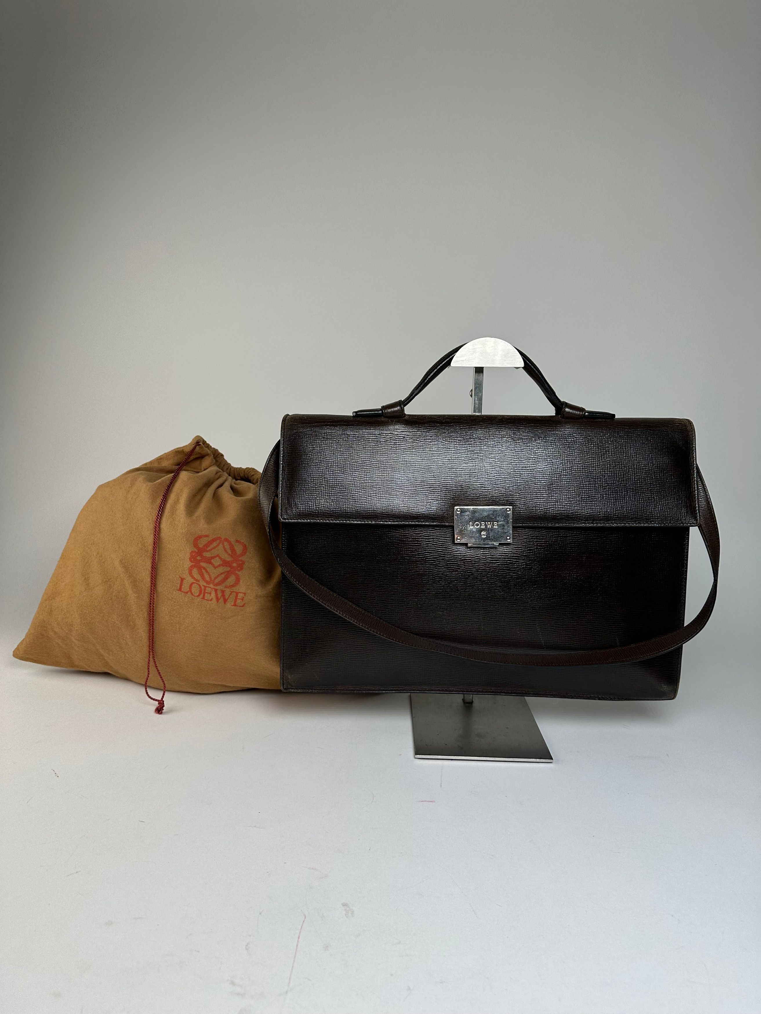 Loewe Vintage Madrid Leather 2Way Briefcase Dark Brown Size ONE SIZE - 3 Thumbnail