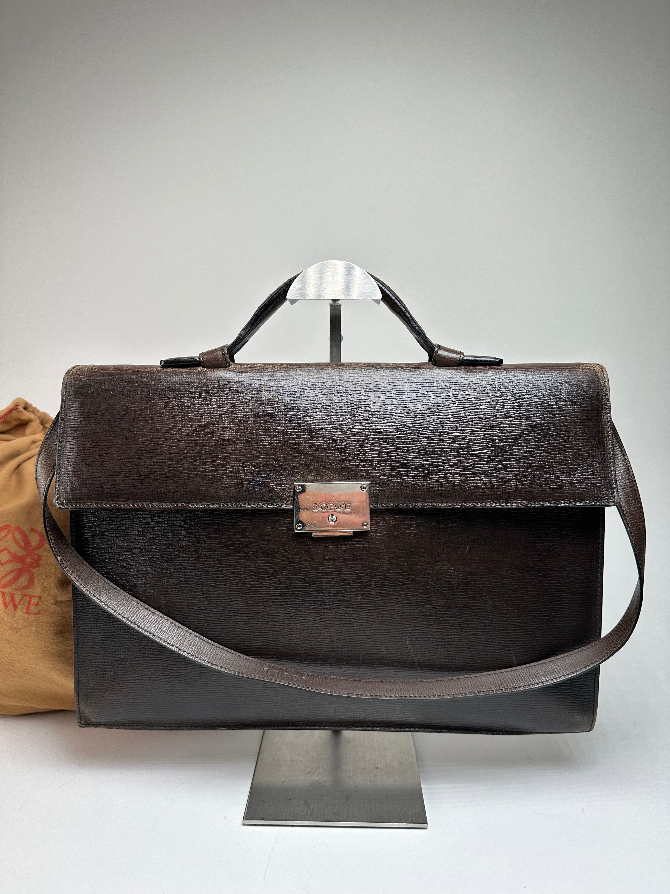 Loewe Vintage Madrid Leather 2Way Briefcase Dark Brown Size ONE SIZE - 7 Thumbnail