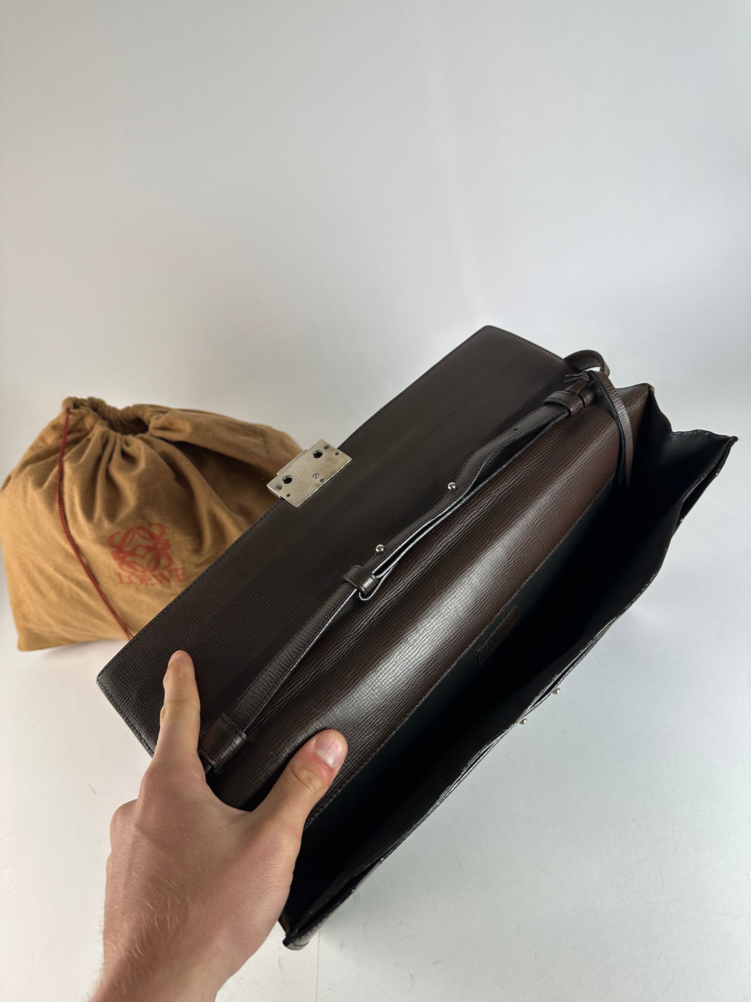 Loewe Vintage Madrid Leather 2Way Briefcase Dark Brown Size ONE SIZE - 4 Thumbnail