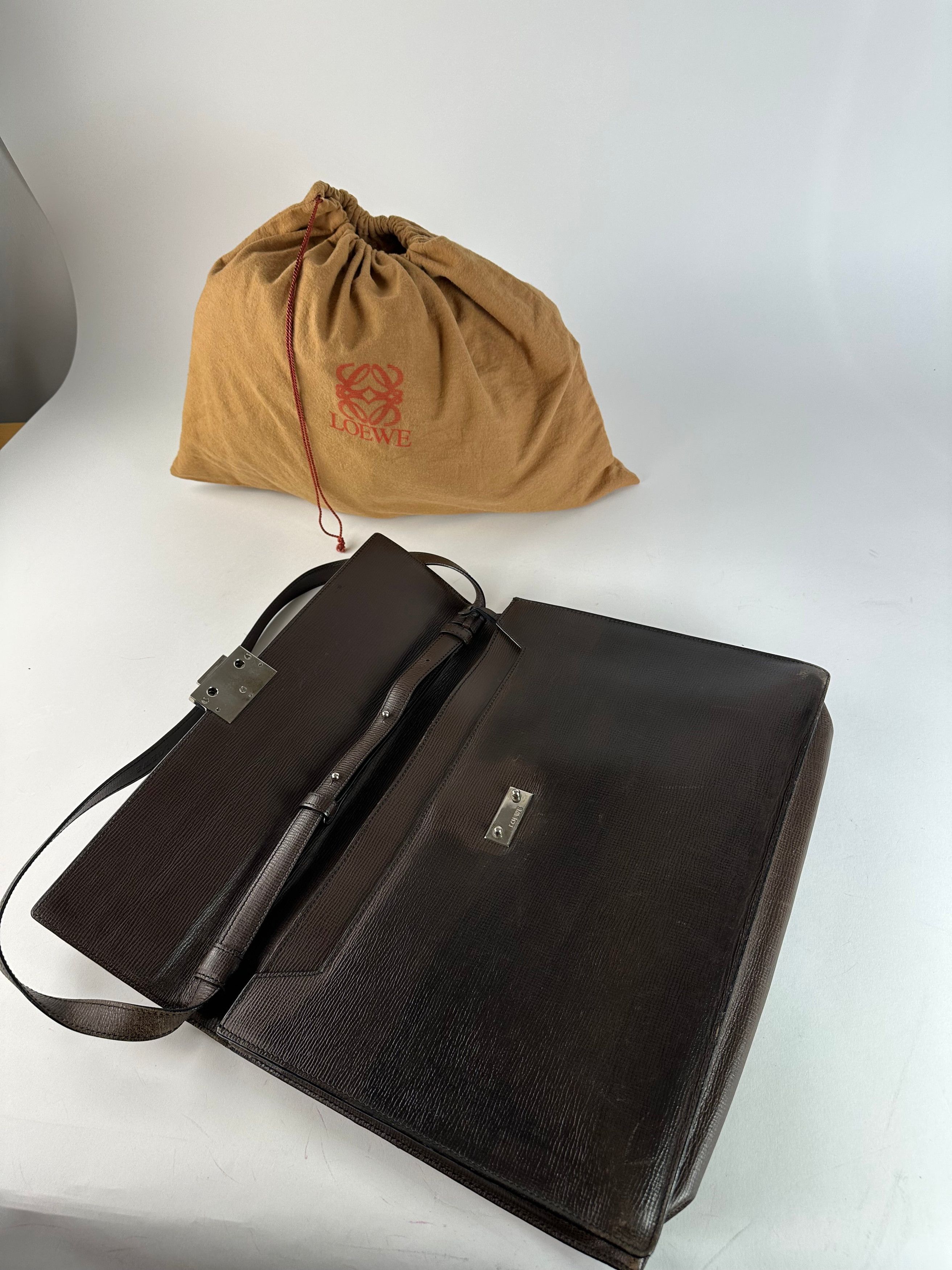 Loewe Vintage Madrid Leather 2Way Briefcase Dark Brown Size ONE SIZE - 6 Thumbnail