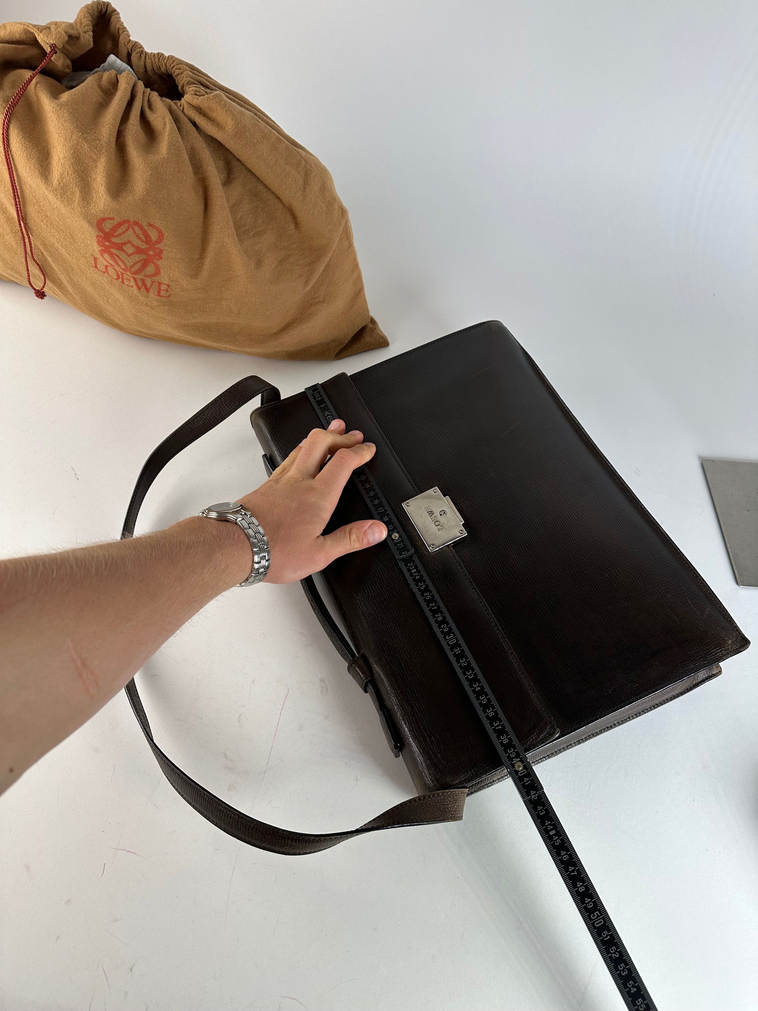 Loewe Vintage Madrid Leather 2Way Briefcase Dark Brown Size ONE SIZE - 10 Thumbnail