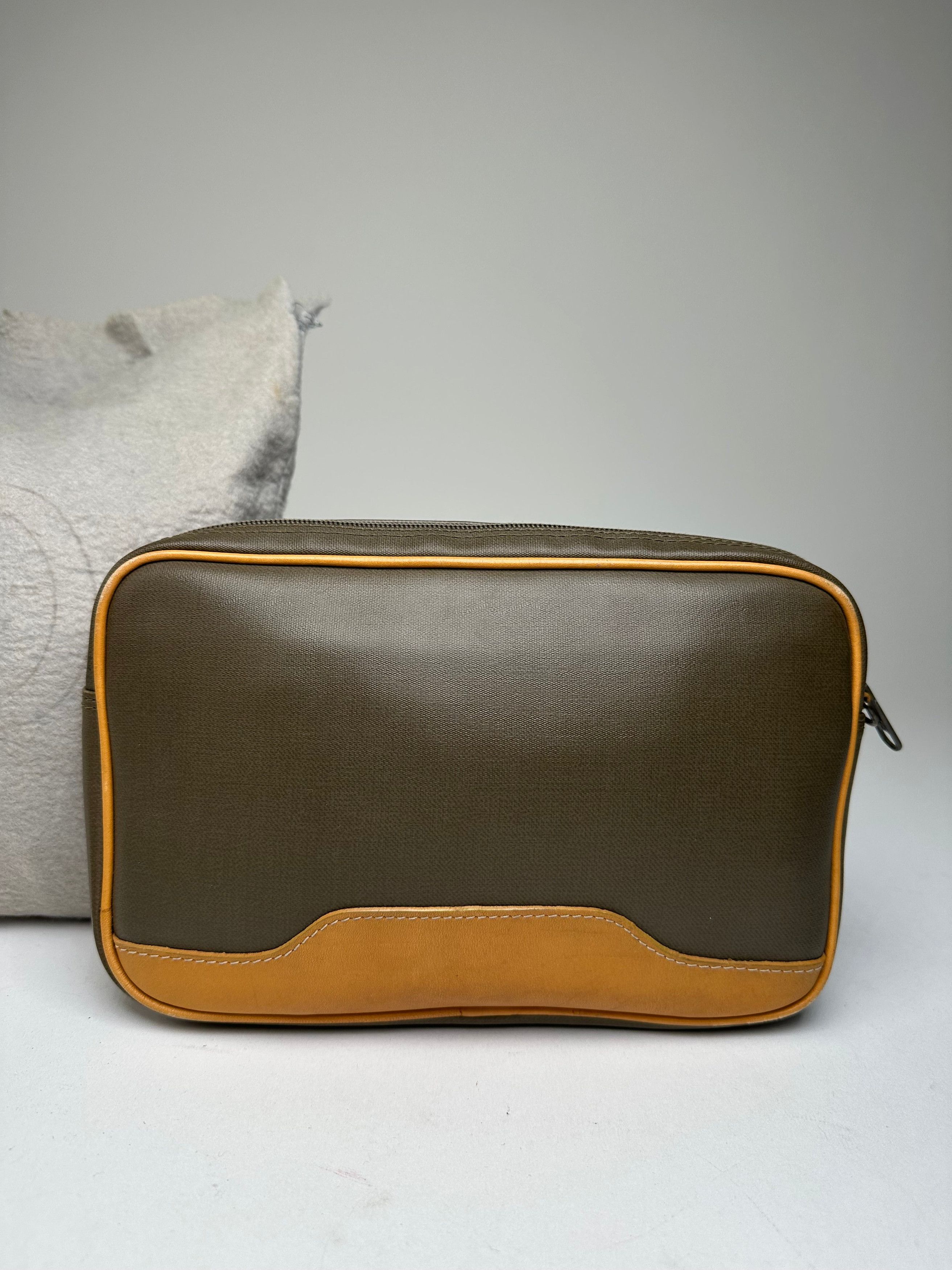 Dior Vintage Canvas Leather Pouch Clutch Khaki Tan Size ONE SIZE - 13 Thumbnail