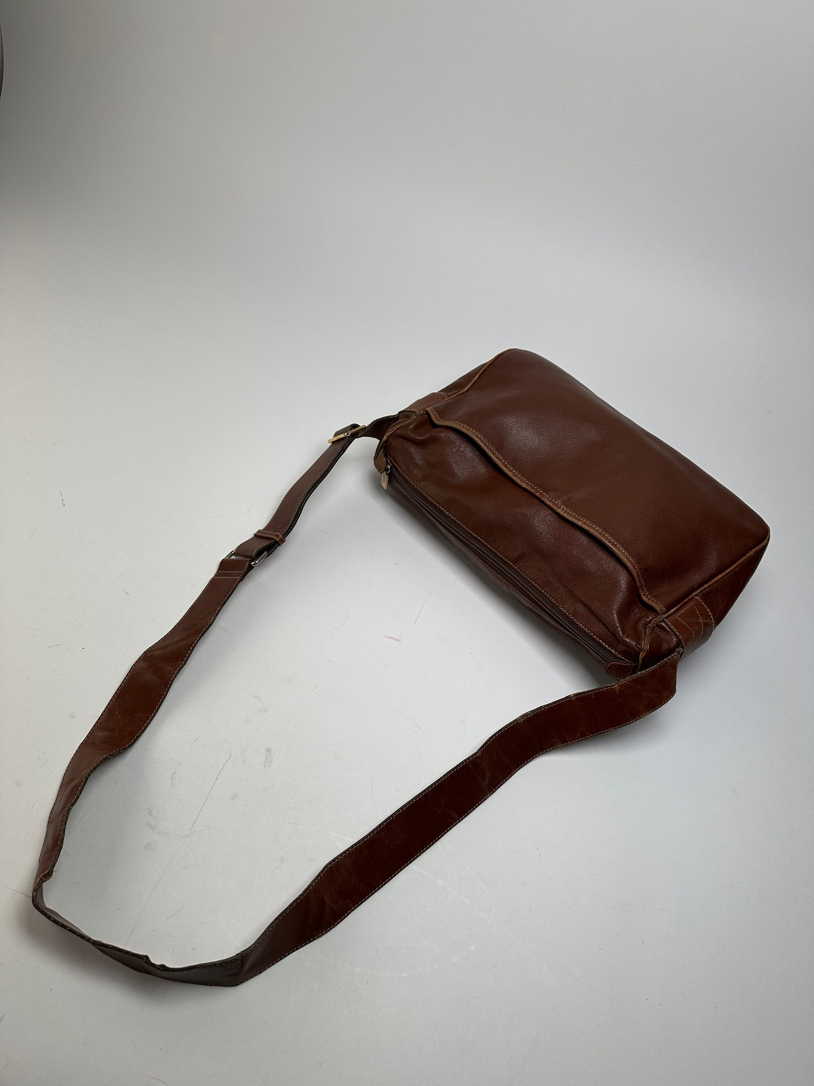 Gucci Vintage Leather Shoulder Bag Cognac Brown Size ONE SIZE - 11 Thumbnail