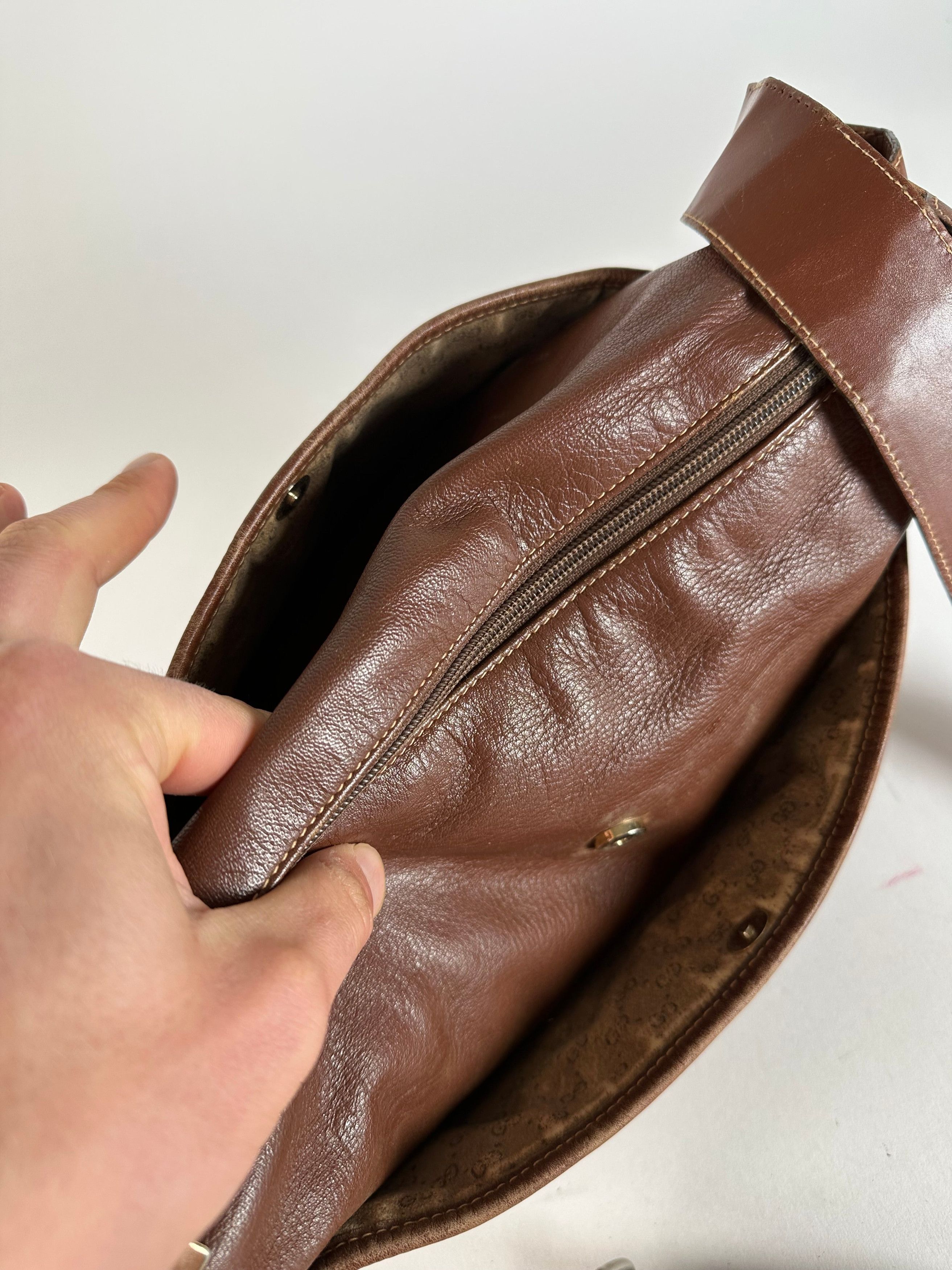Gucci Vintage Leather Shoulder Bag Cognac Brown Size ONE SIZE - 10 Thumbnail