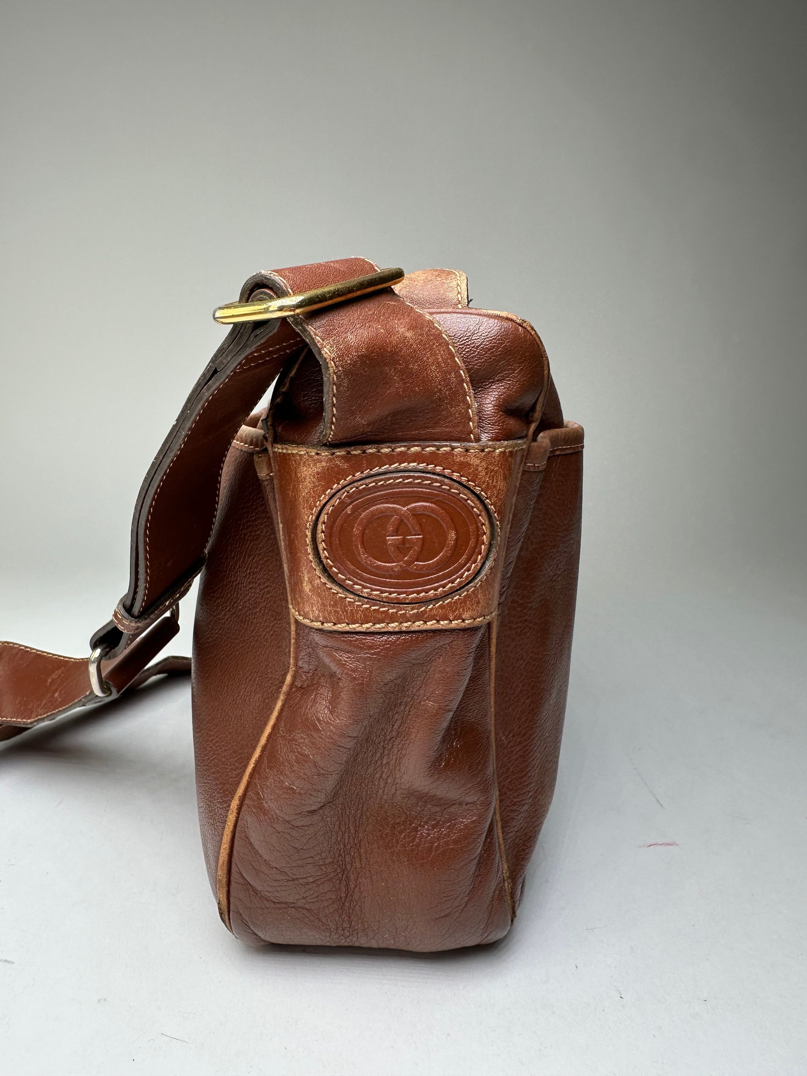 Gucci Vintage Leather Shoulder Bag Cognac Brown Size ONE SIZE - 2 Thumbnail