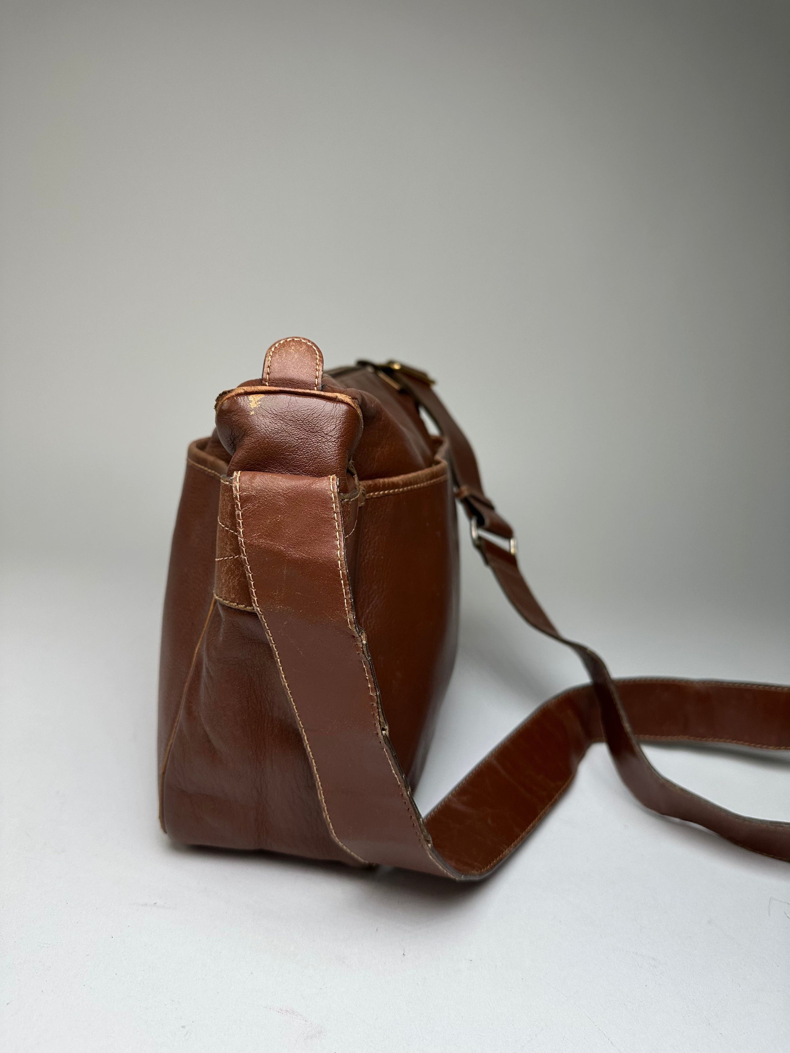 Gucci Vintage Leather Shoulder Bag Cognac Brown Size ONE SIZE - 8 Thumbnail