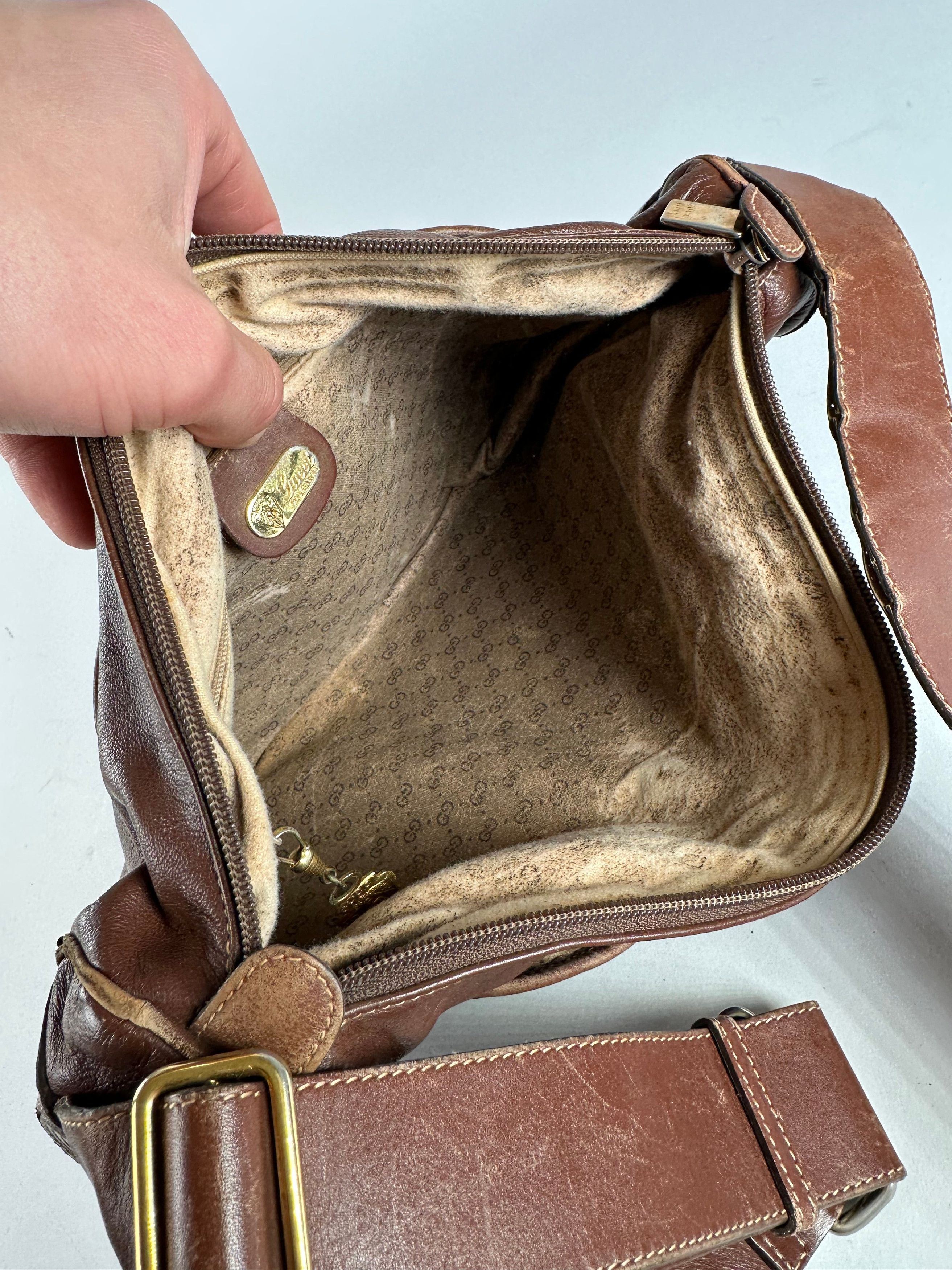 Gucci Vintage Leather Shoulder Bag Cognac Brown Size ONE SIZE - 3 Thumbnail
