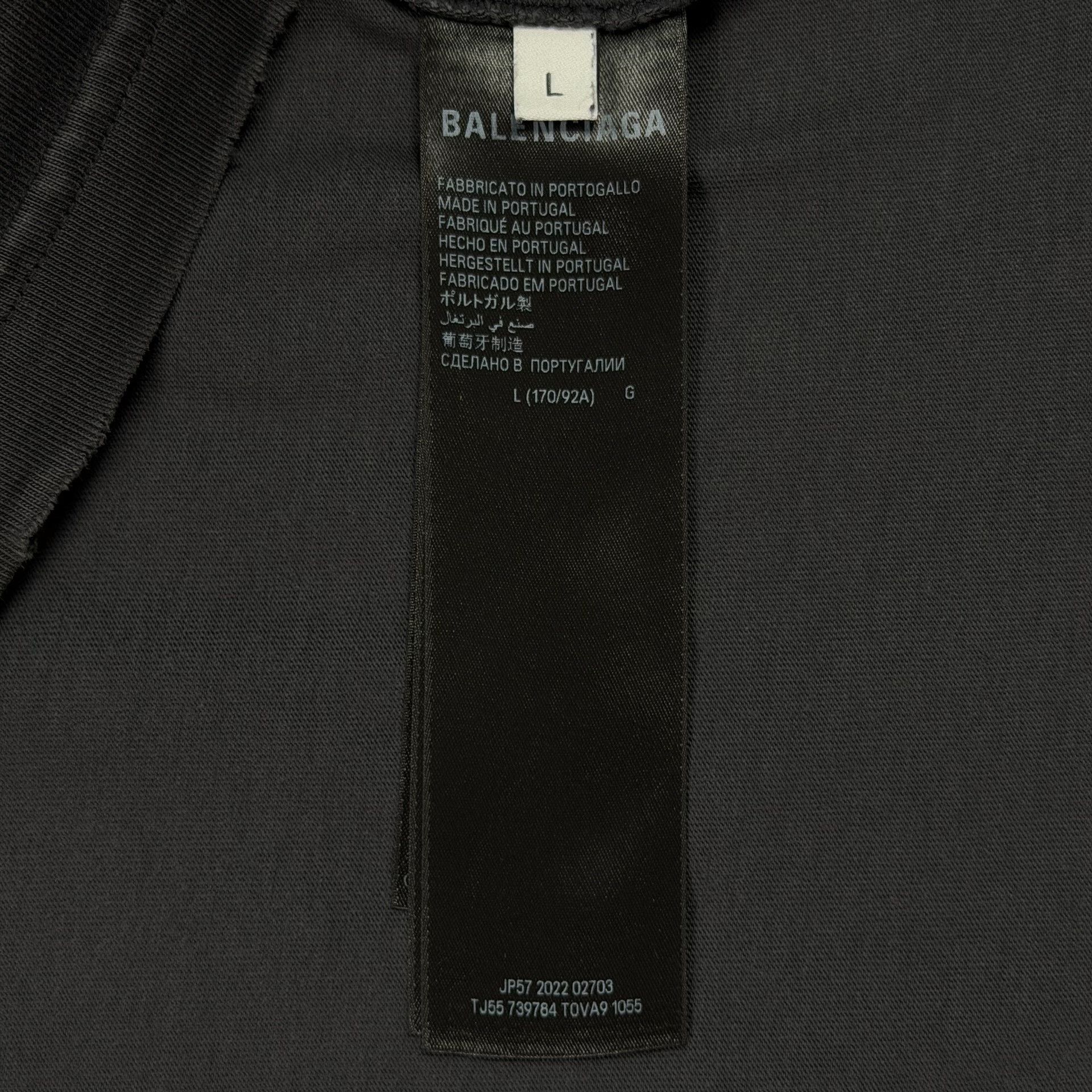 Balenciaga Balenciaga Tape Logo Distressed T-Shirt Size L Size US L / EU 52-54 / 3 - 8 Thumbnail