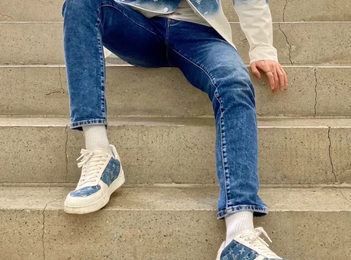 Louis Vuitton Louis Vuitton Denim Blue Lowtop Sneakers 11 Men Size US 11 / EU 44 - 2 Thumbnail