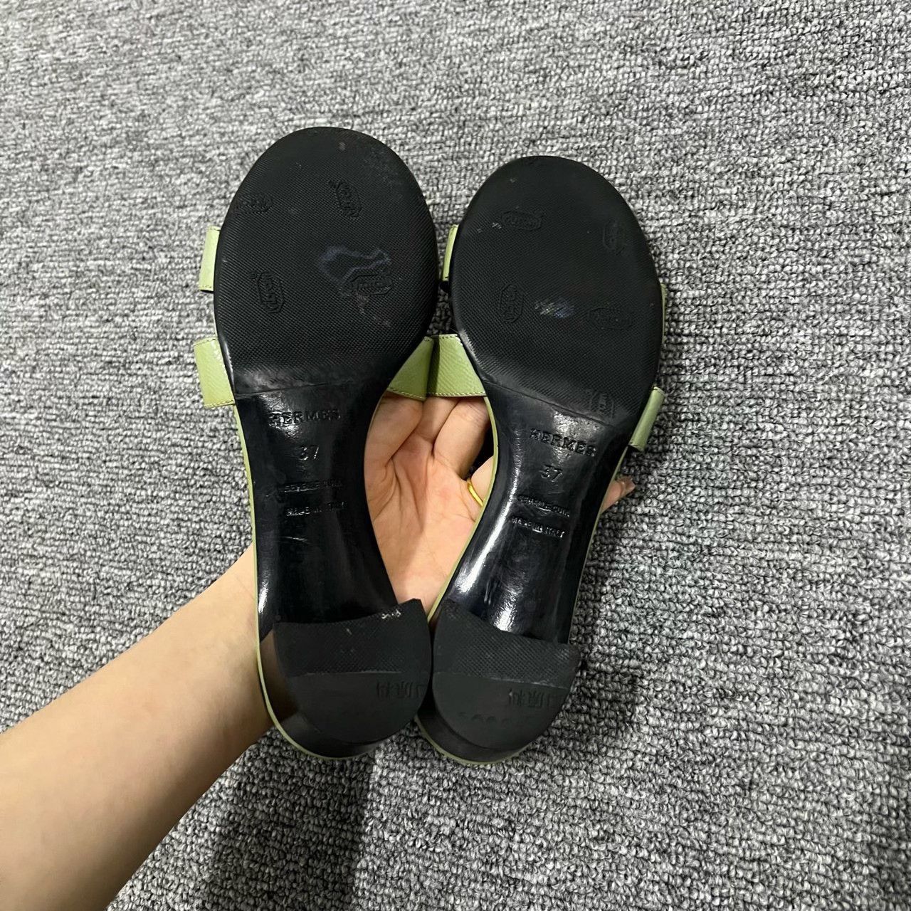Hermes Hermes Patent Green Sandals us_7 Women Size US 7 / IT 37 - 5 Thumbnail