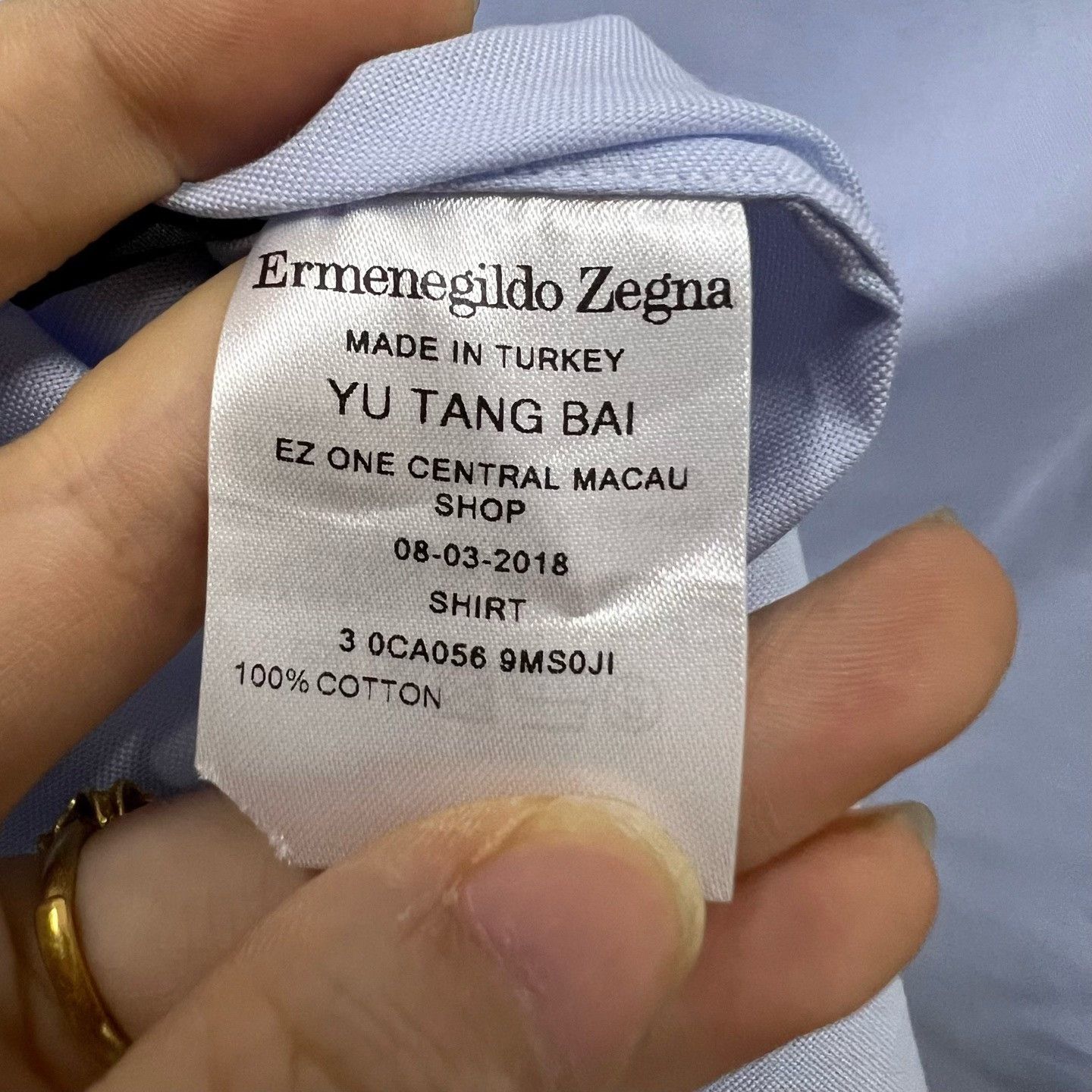 Ermenegildo Zegna Ermenegildo Zegna Blue Shirt m Men Size US M / EU 48-50 / 2 - 4 Thumbnail