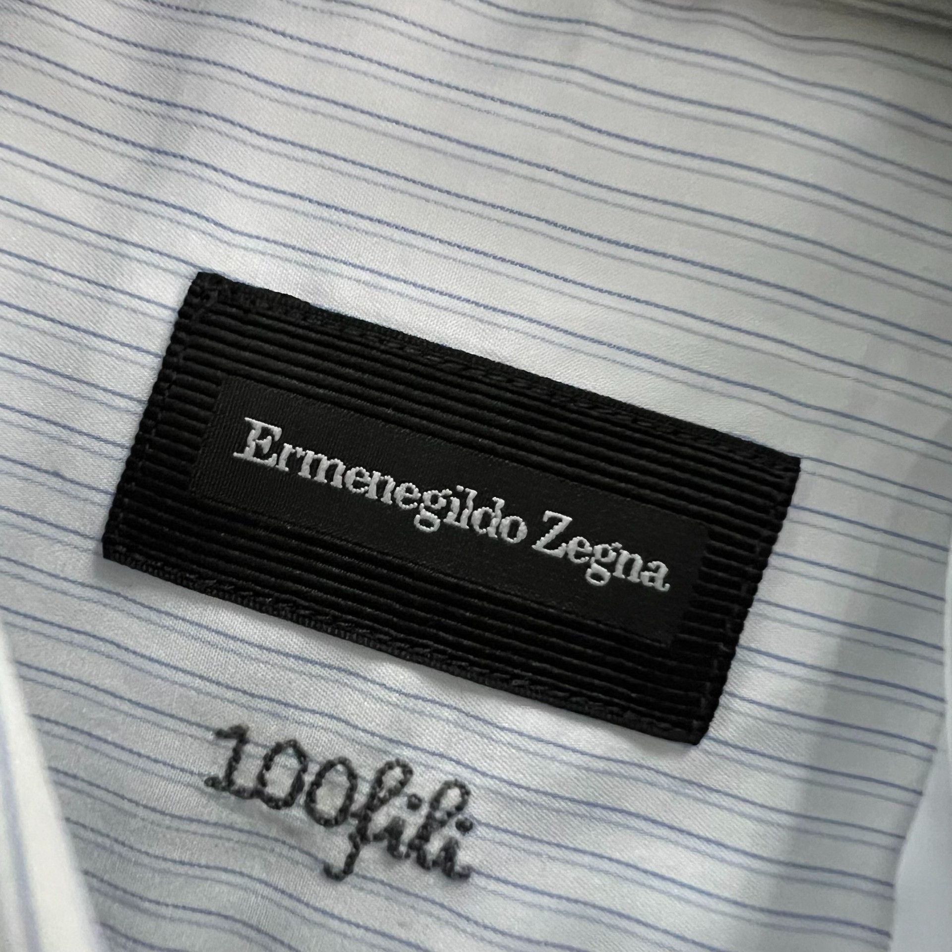 Ermenegildo Zegna Ermenegildo Zegna Striped Blue Shirt xs Men Size US XS / EU 42 / 0 - 3 Thumbnail